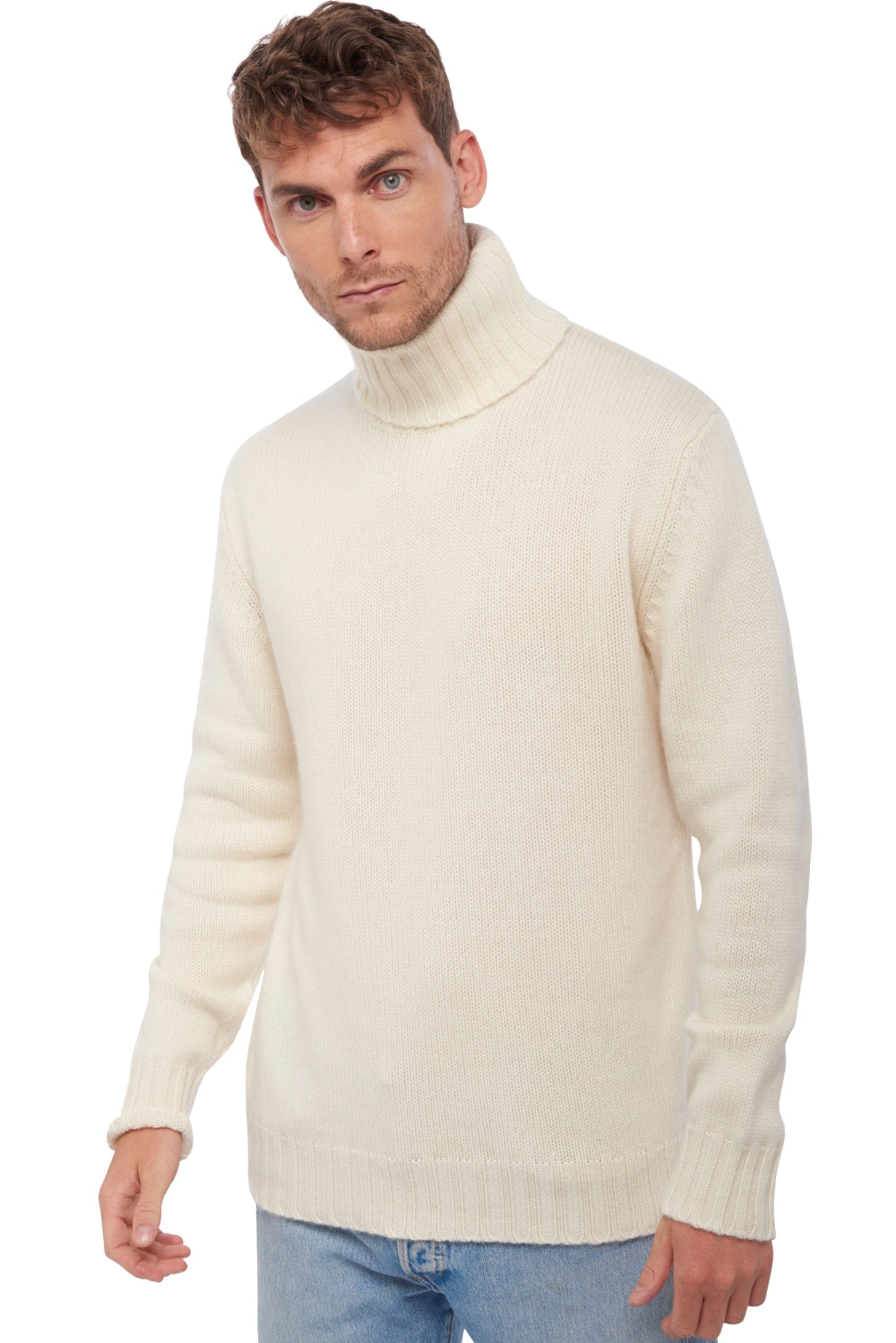Achille in cashmere uomo - natural écru - Mahogany