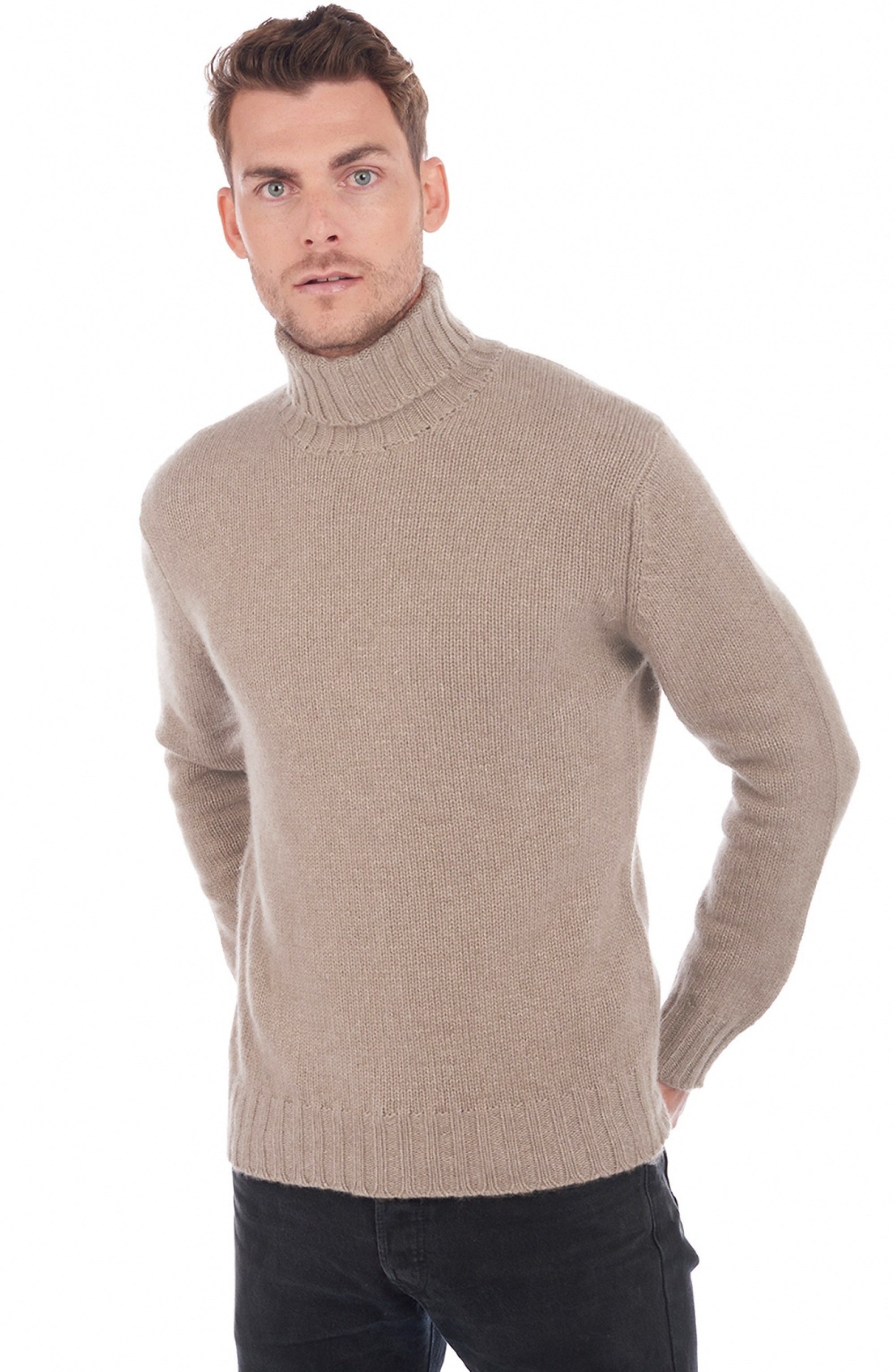 Achille in cashmere uomo - natural stone - Mahogany