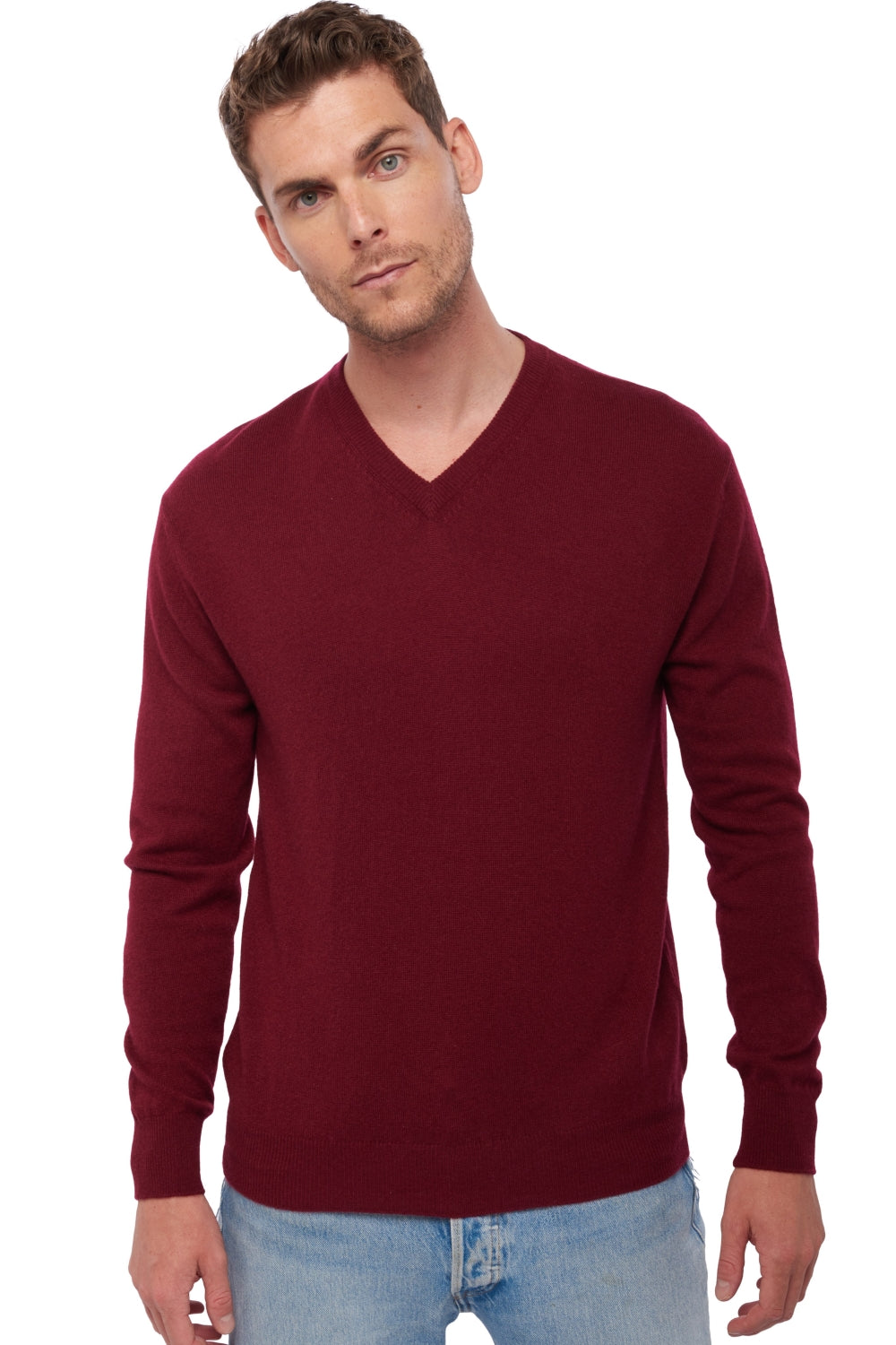 Hippolyte in cashmere da uomo - bordeaux - Mahogany