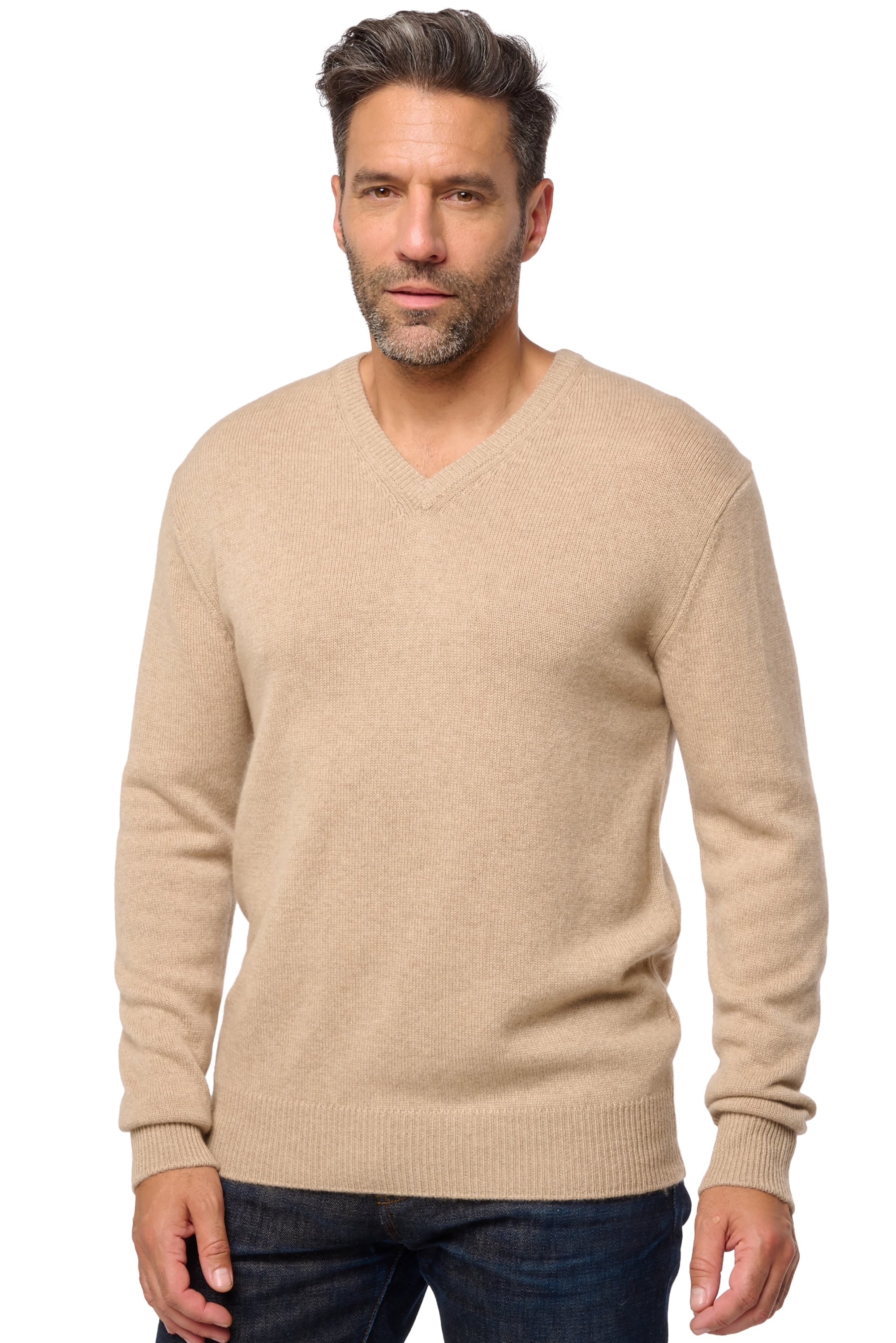 Hippolyte in cashmere da uomo - natural stone - Mahogany