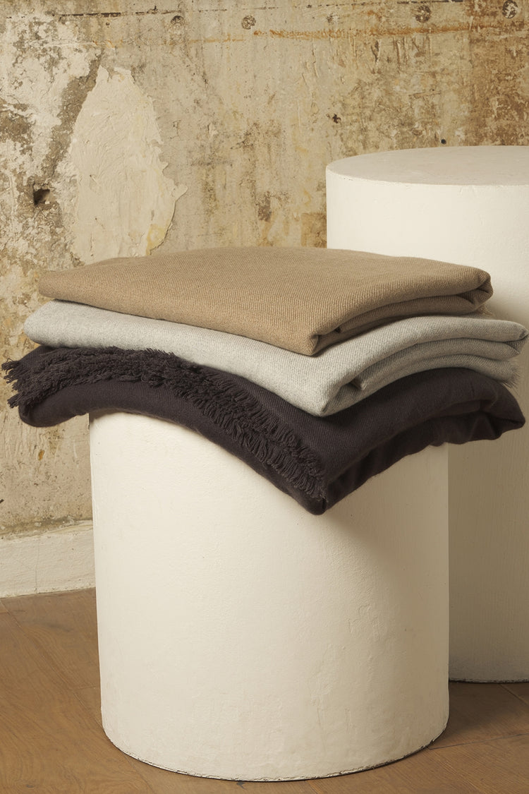 Plaid in cashmere, 100% cashmere, unisex, normale / 2 e 4 fili, tessuto spesso, Mahogany