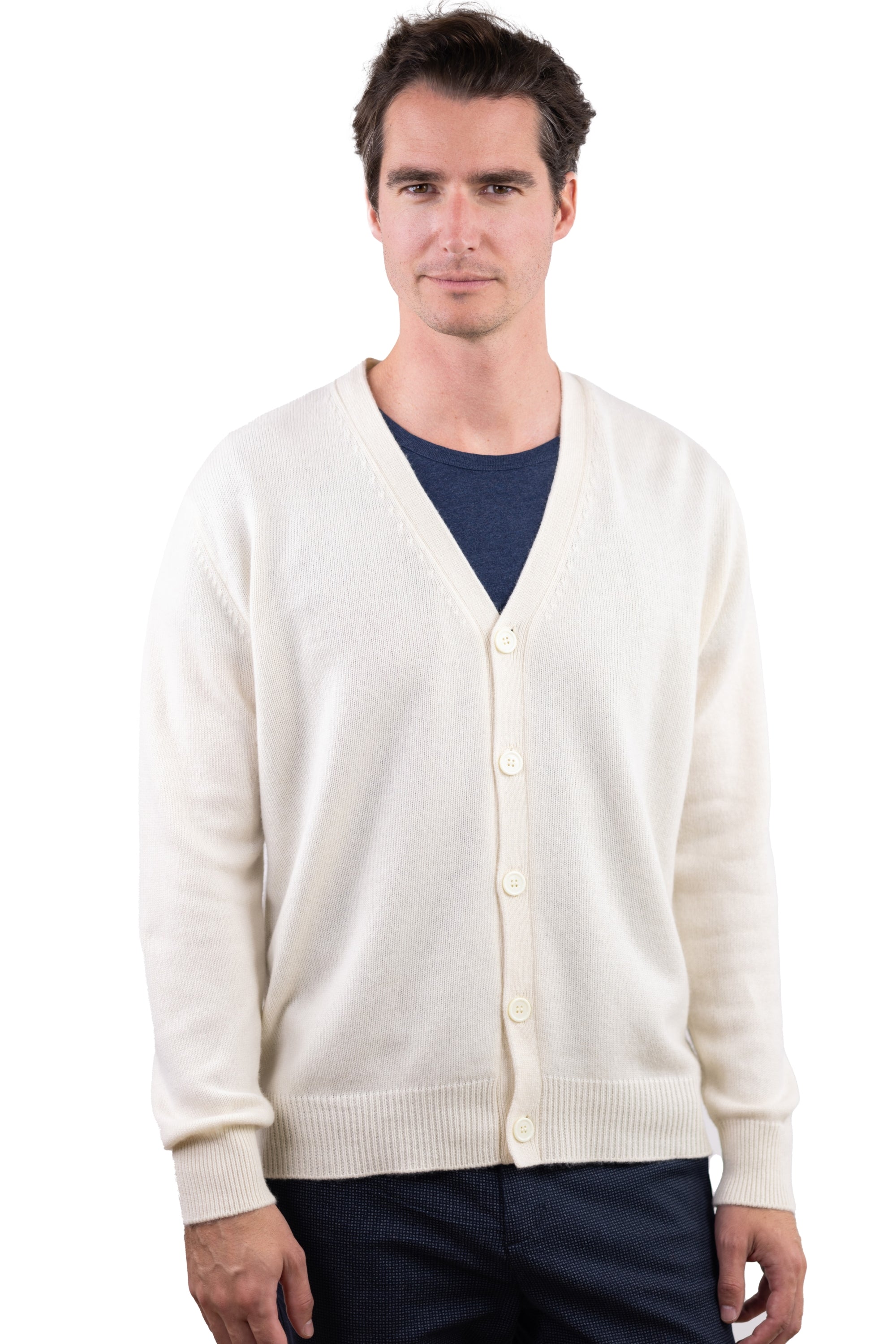 Leon in cashmere uomo - écru naturale - Mahogany