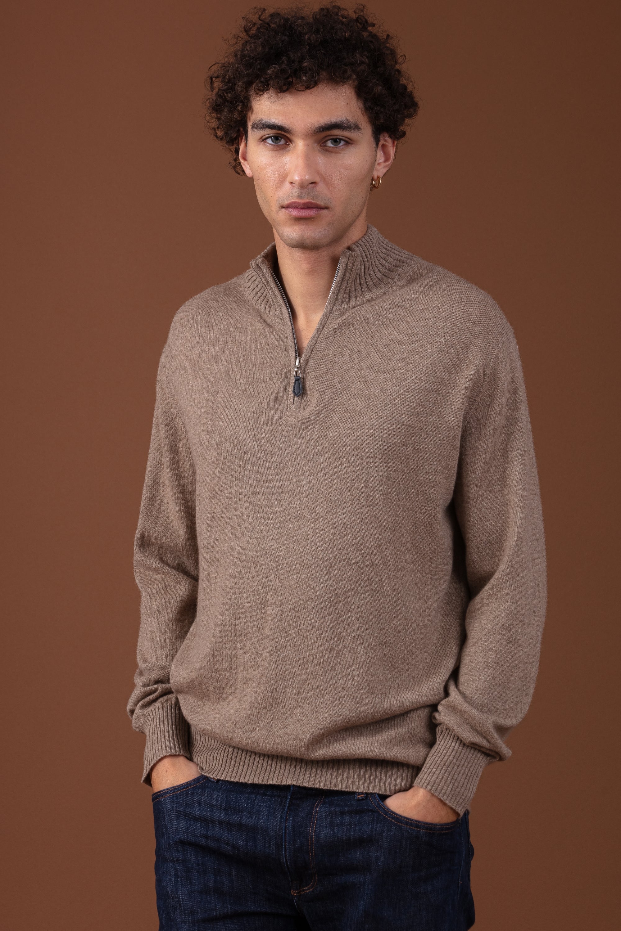 Chazam in cashmere uomo - natural brown - Mahogany