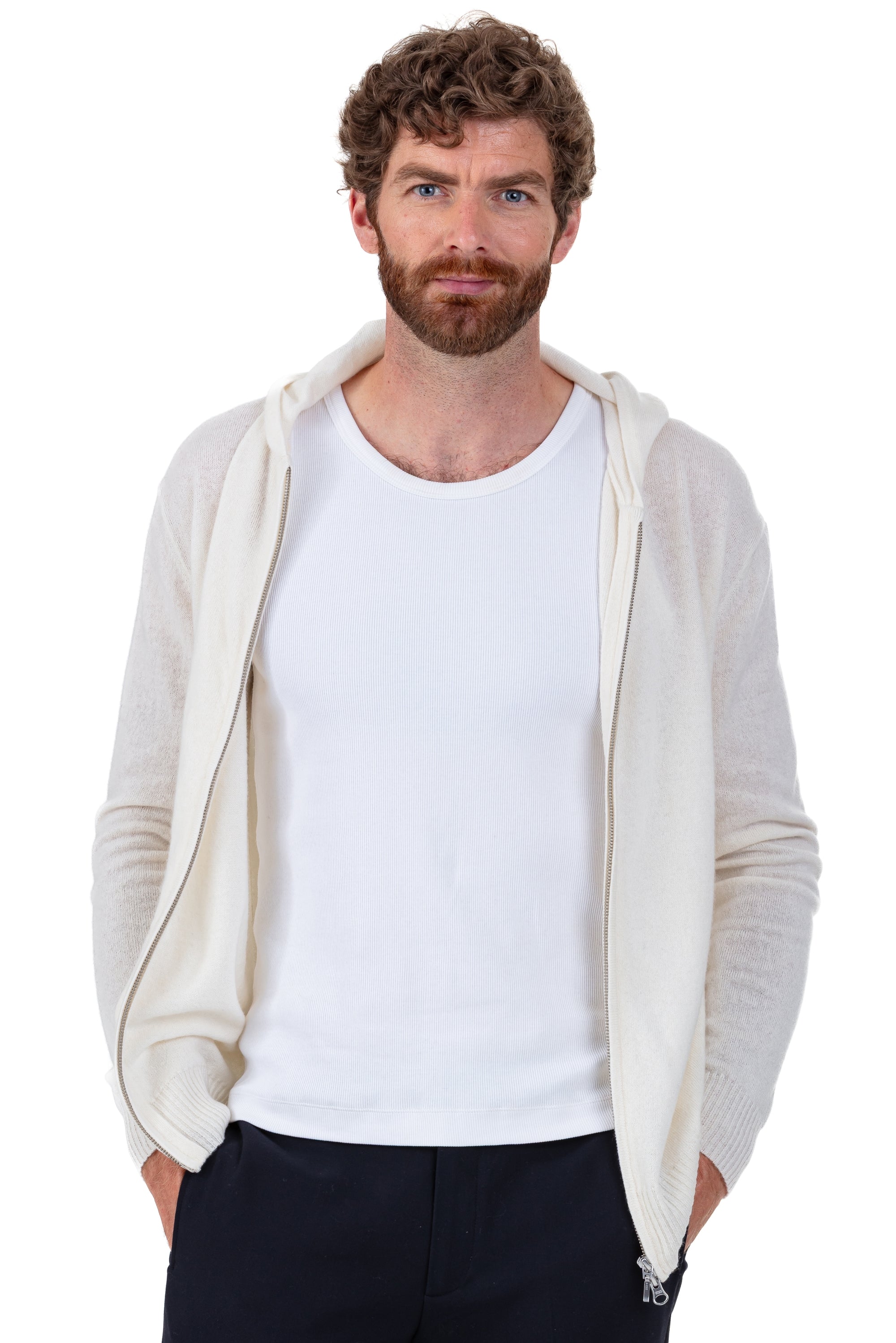 Hiro in cashmere da uomo - natural écru - Mahogany