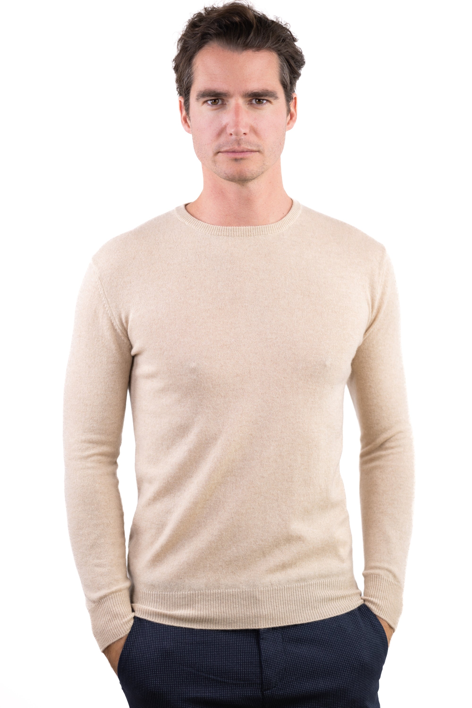 Keaton in cashmere uomo - beige naturale - Mahogany