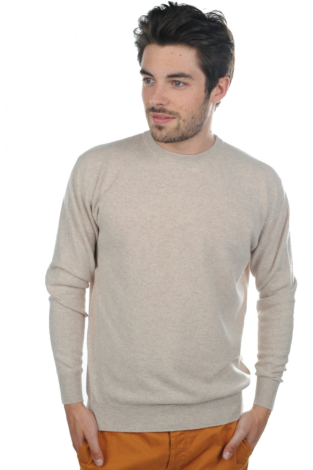 Nestor in cashmere uomo - natural beige - Mahogany