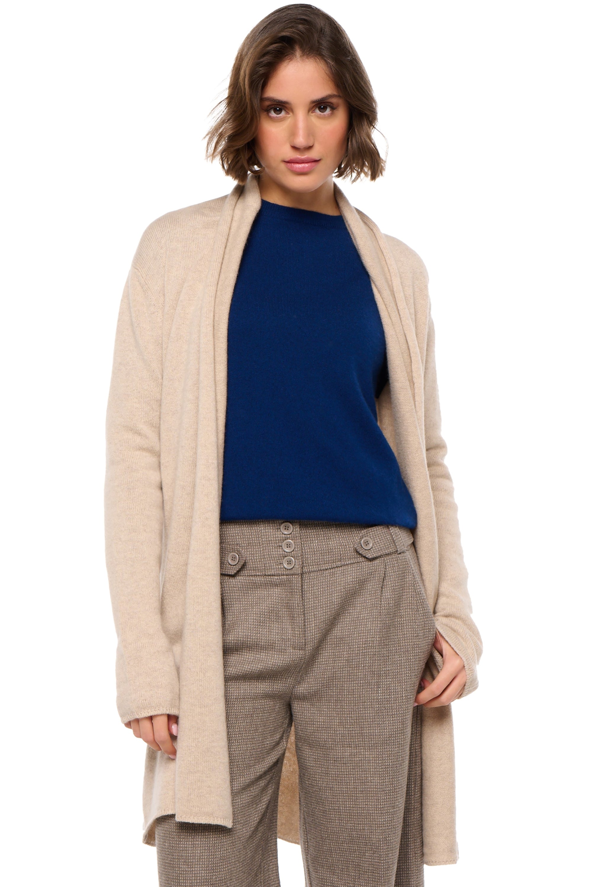 Perla in cashmere donna - natural beige - Mahogany