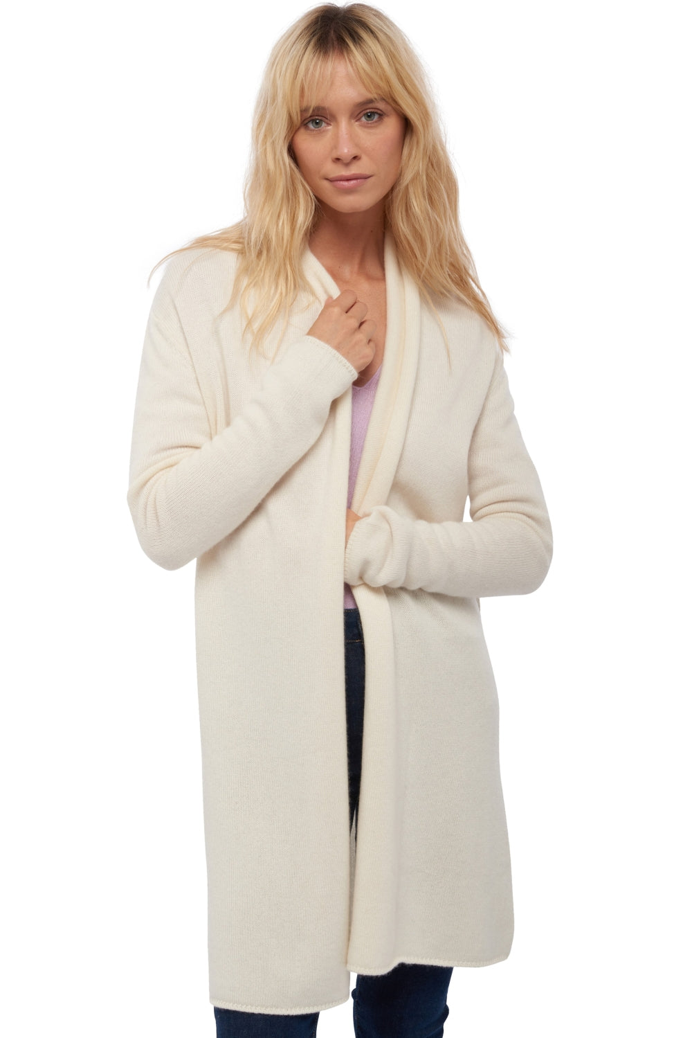 Perla in cashmere donna - natural écru - Mahogany