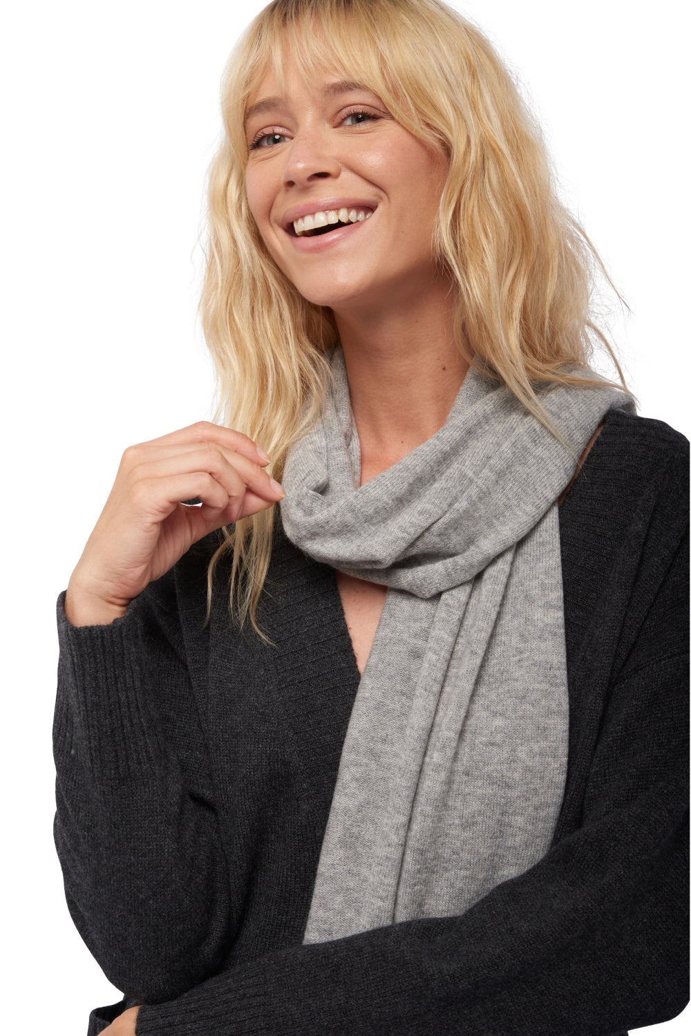 Ozone in cashmere misto - fog grey - Mahogany