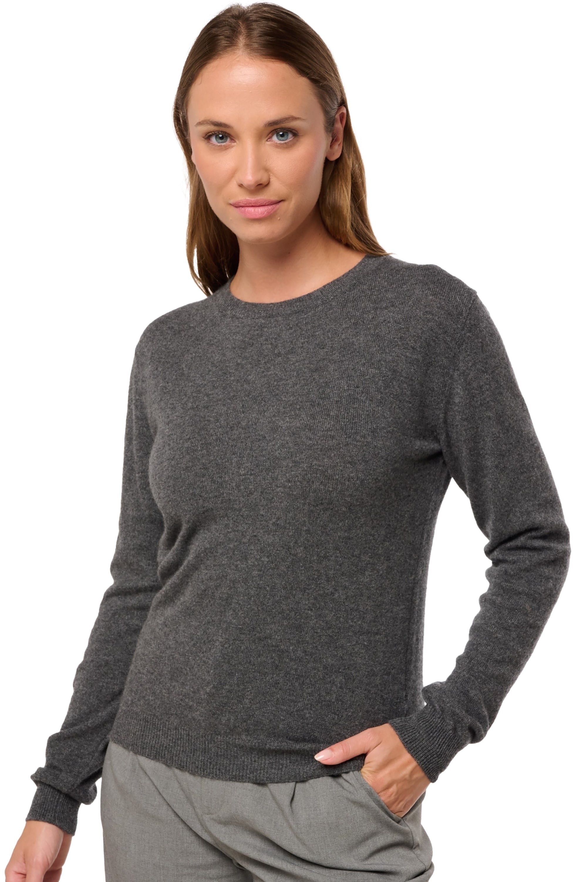 Thalia in cashmere donna - dark grey - Mahogany