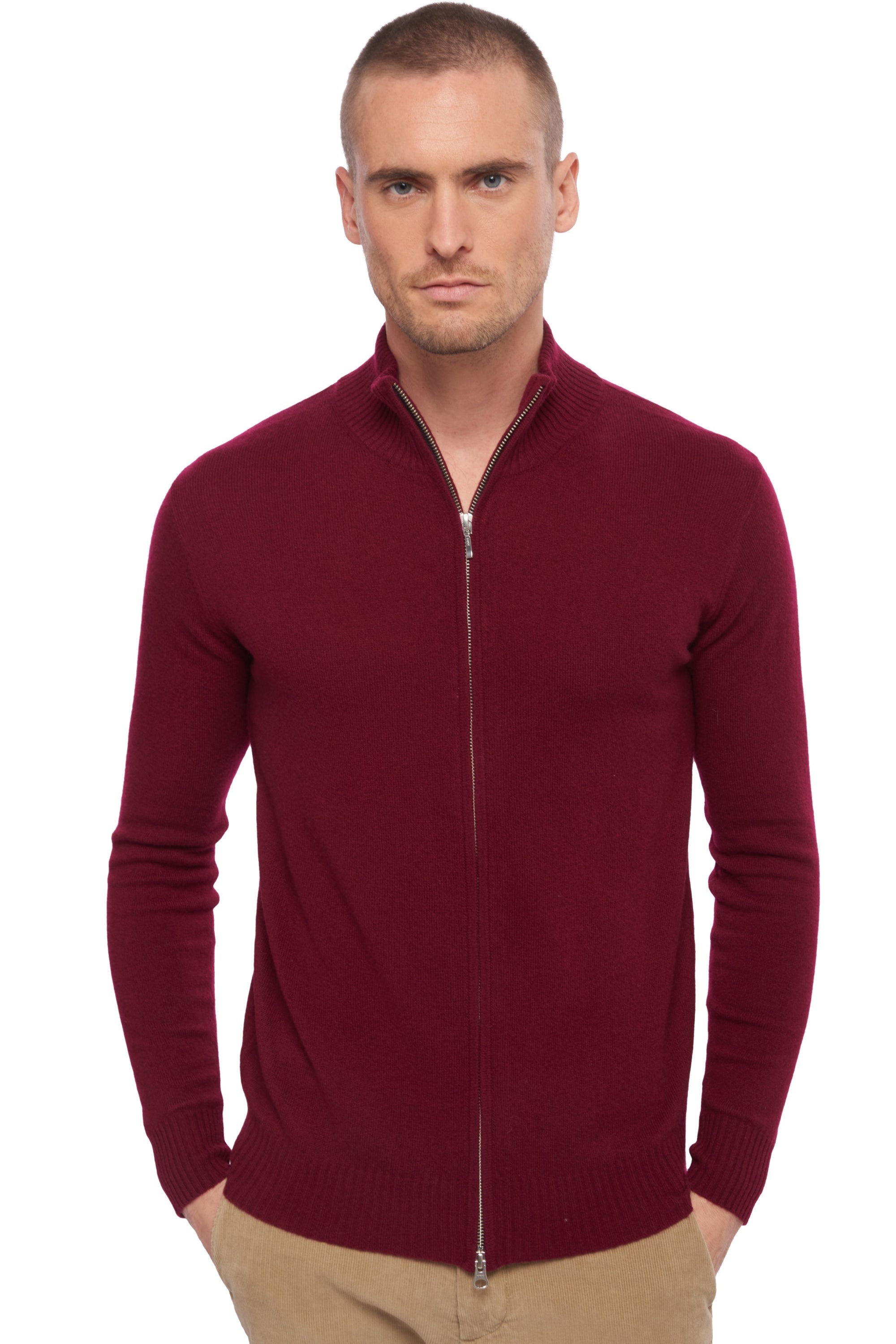 Thobias in cashmere uomo - burgundy - Mahogany