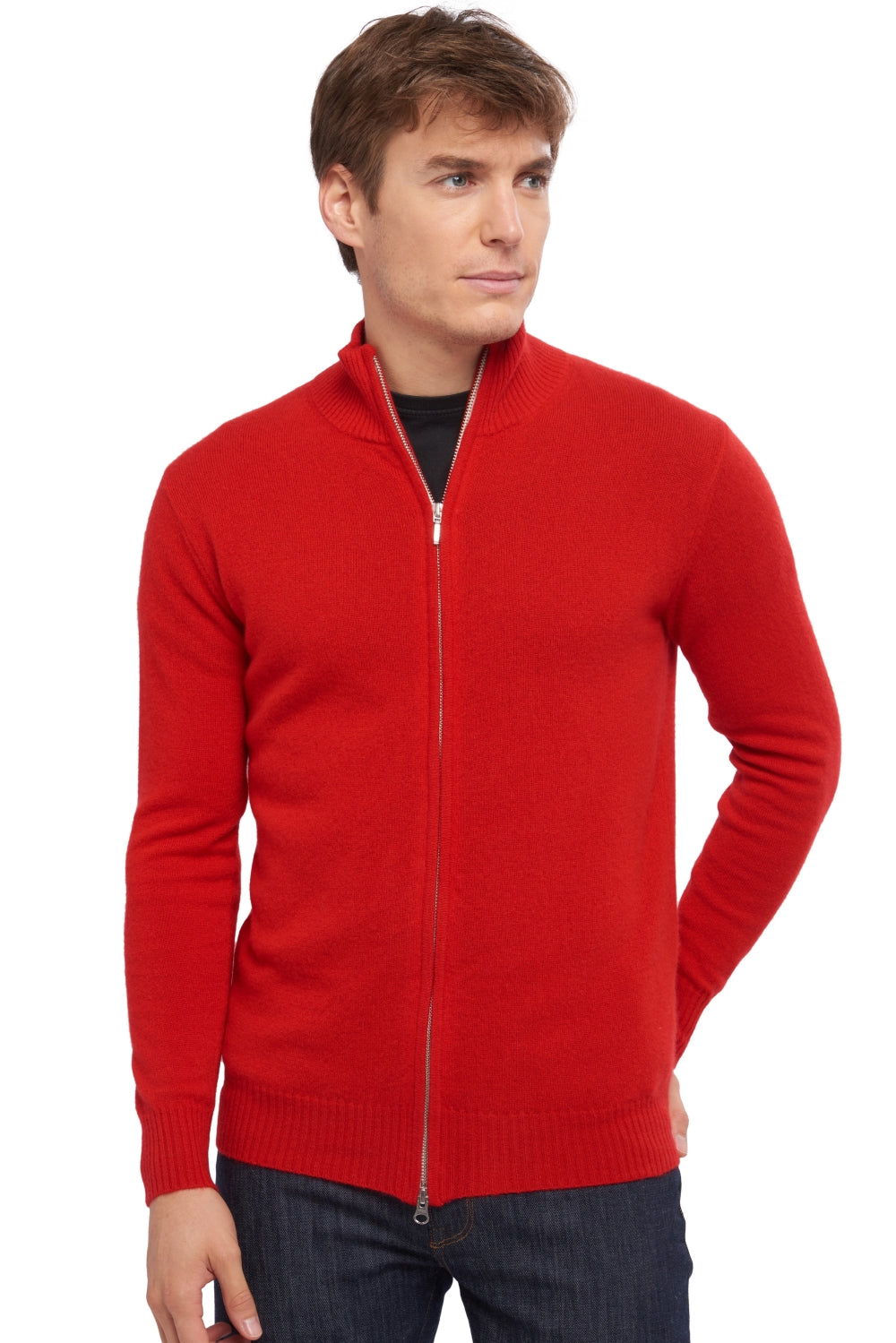 Thobias in cashmere uomo - chilli red - Mahogany