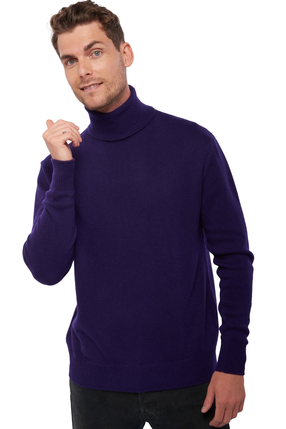 Edgar 4F in cashmere uomo - deep purple - Mahogany