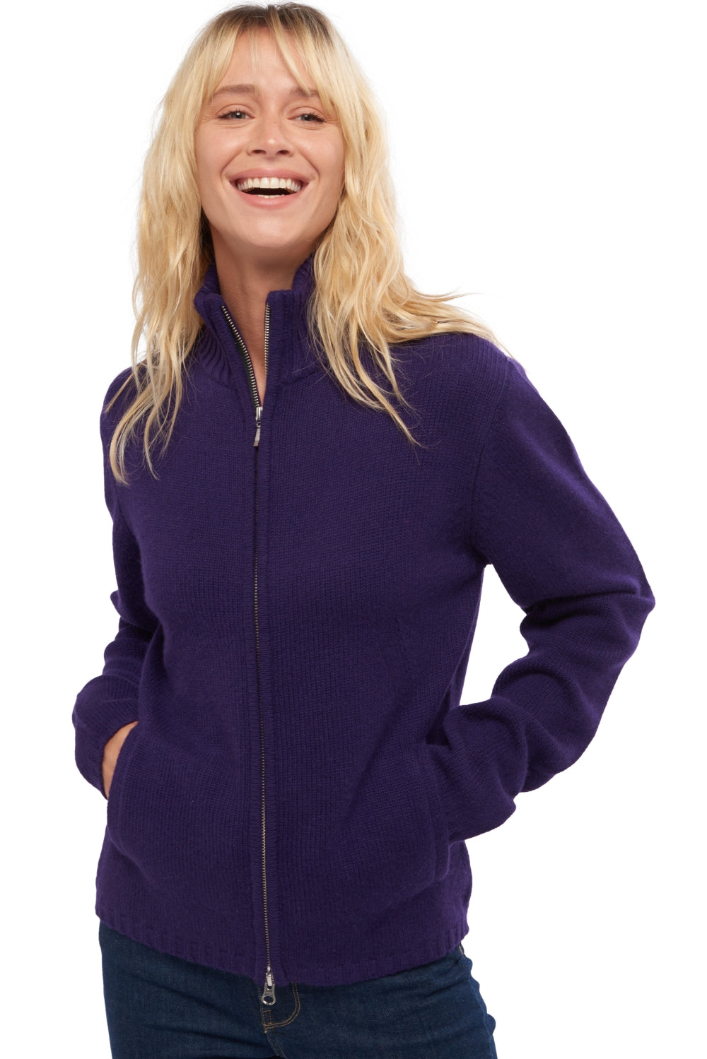 Elodie in cashmere donna - deep purple - Mahogany