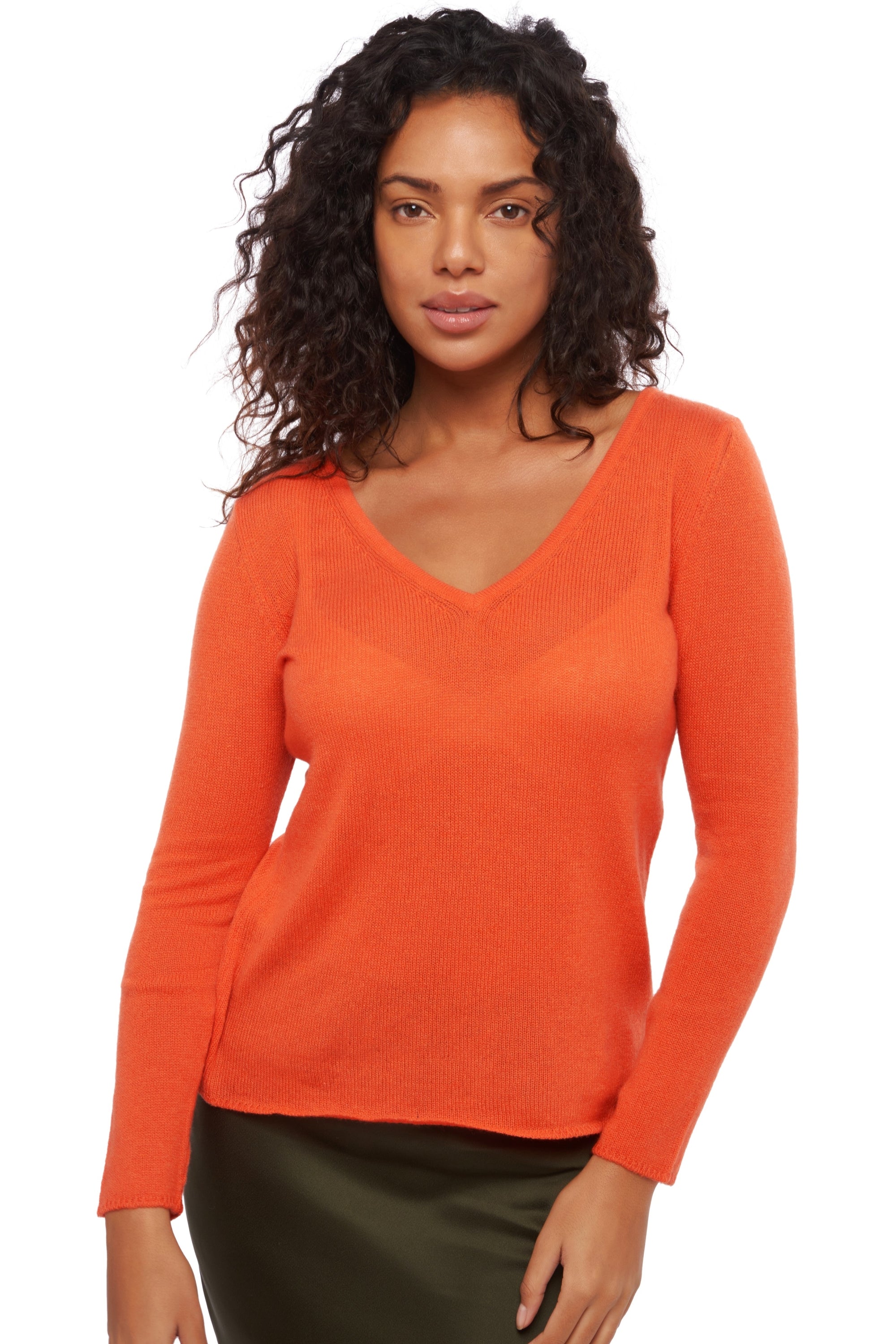 Flavie in cashmere donna - satsuma - Mahogany