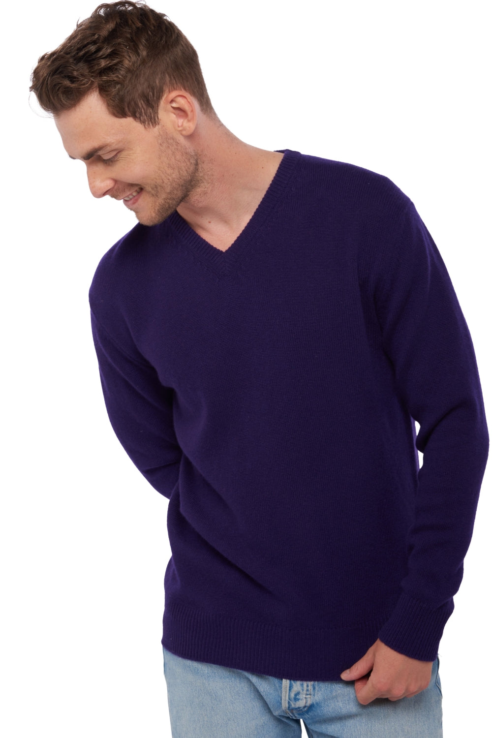 Hippolyte 4F in cashmere uomo - deep purple - Mahogany