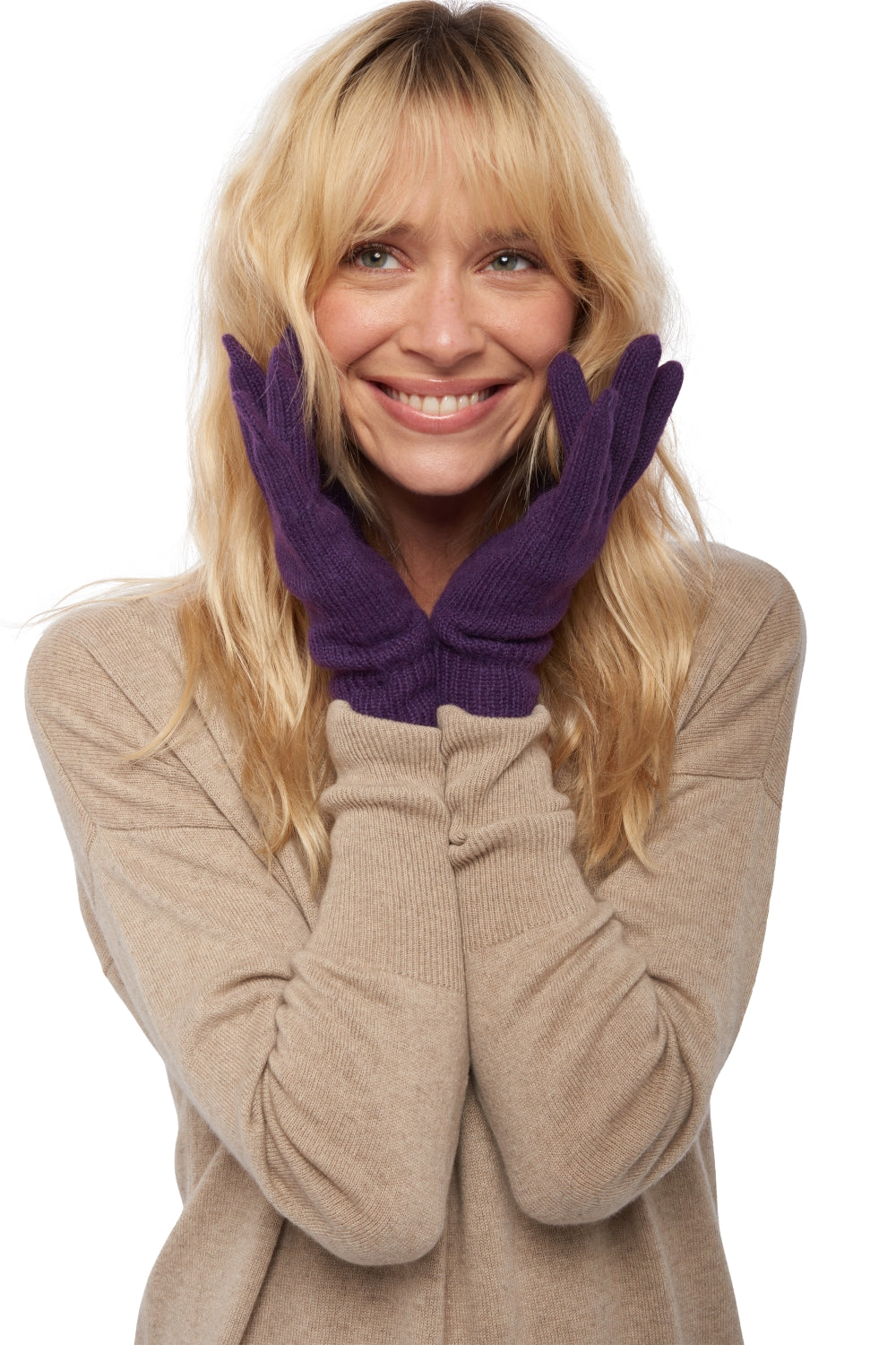 Manine-Alpaga in baby alpaca unisex - viola - Mahogany