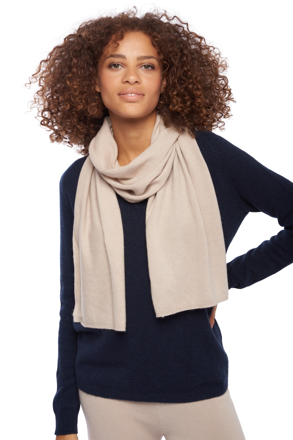Ozone in cashmere misto - jute - Mahogany