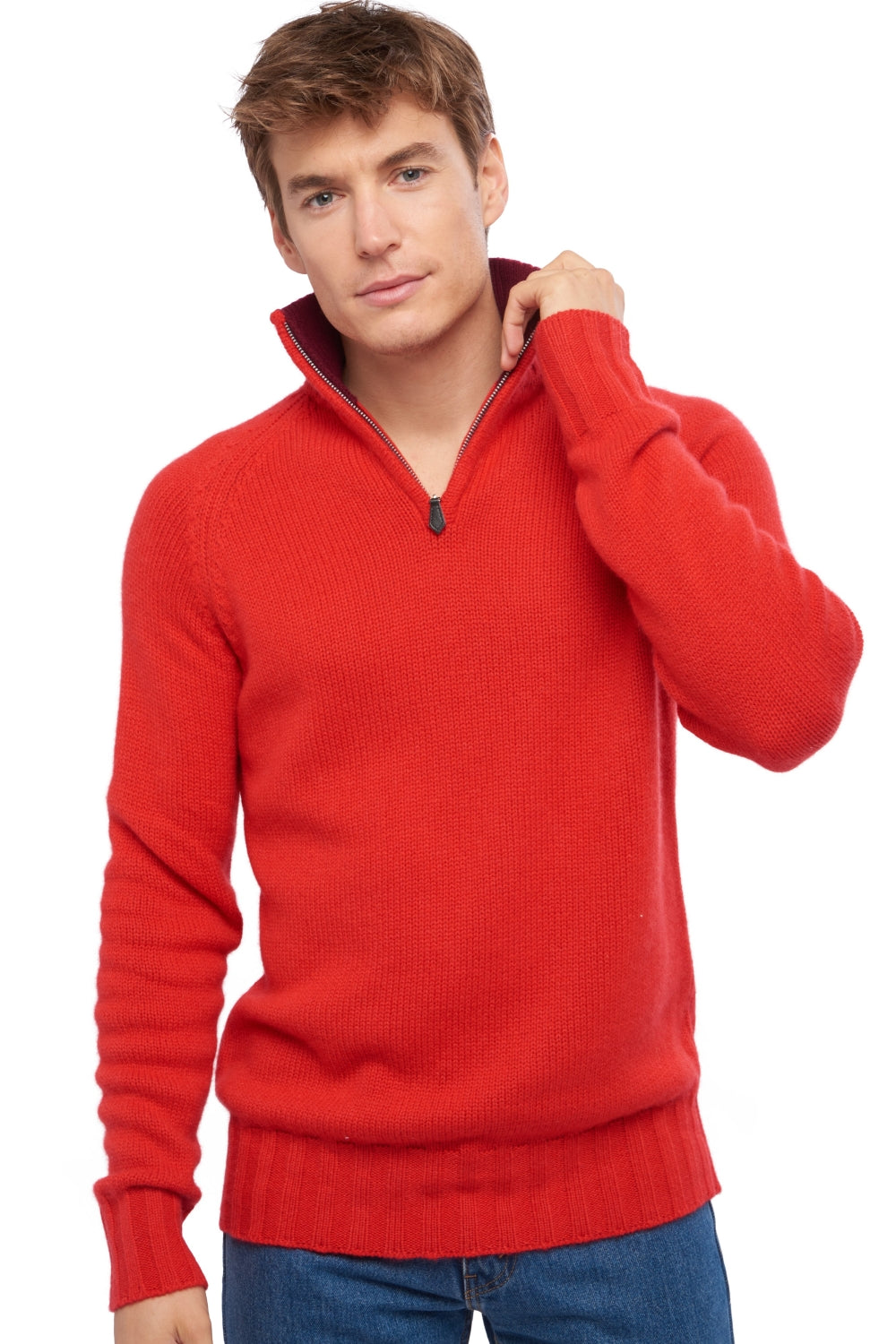 Olivier in cashmere uomo - rosso / bordeaux - Mahogany
