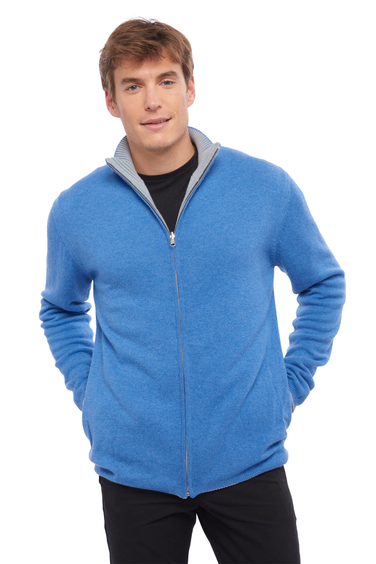 Vincent in cashmere e yak uomo - cielo / blu melange - Mahogany