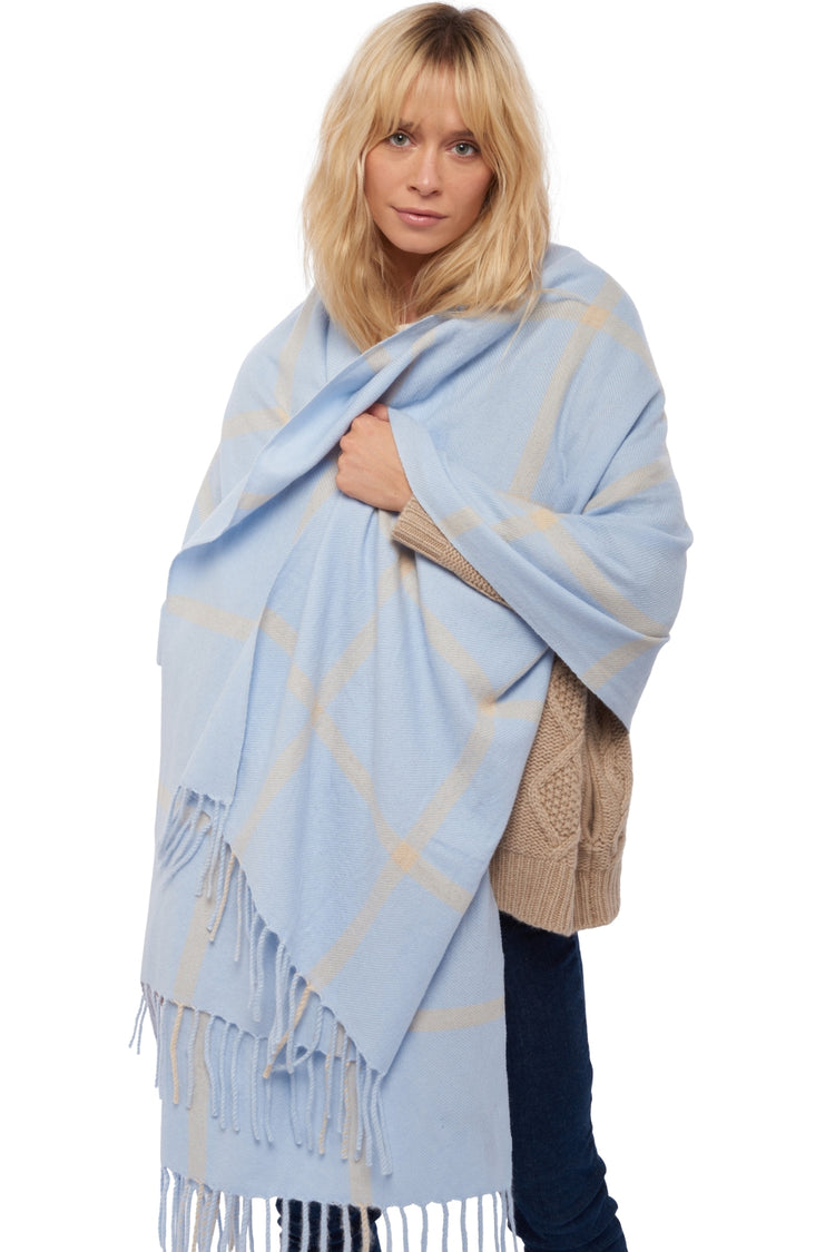 Venezia in cashmere misto - cielo / natural beige - Mahogany