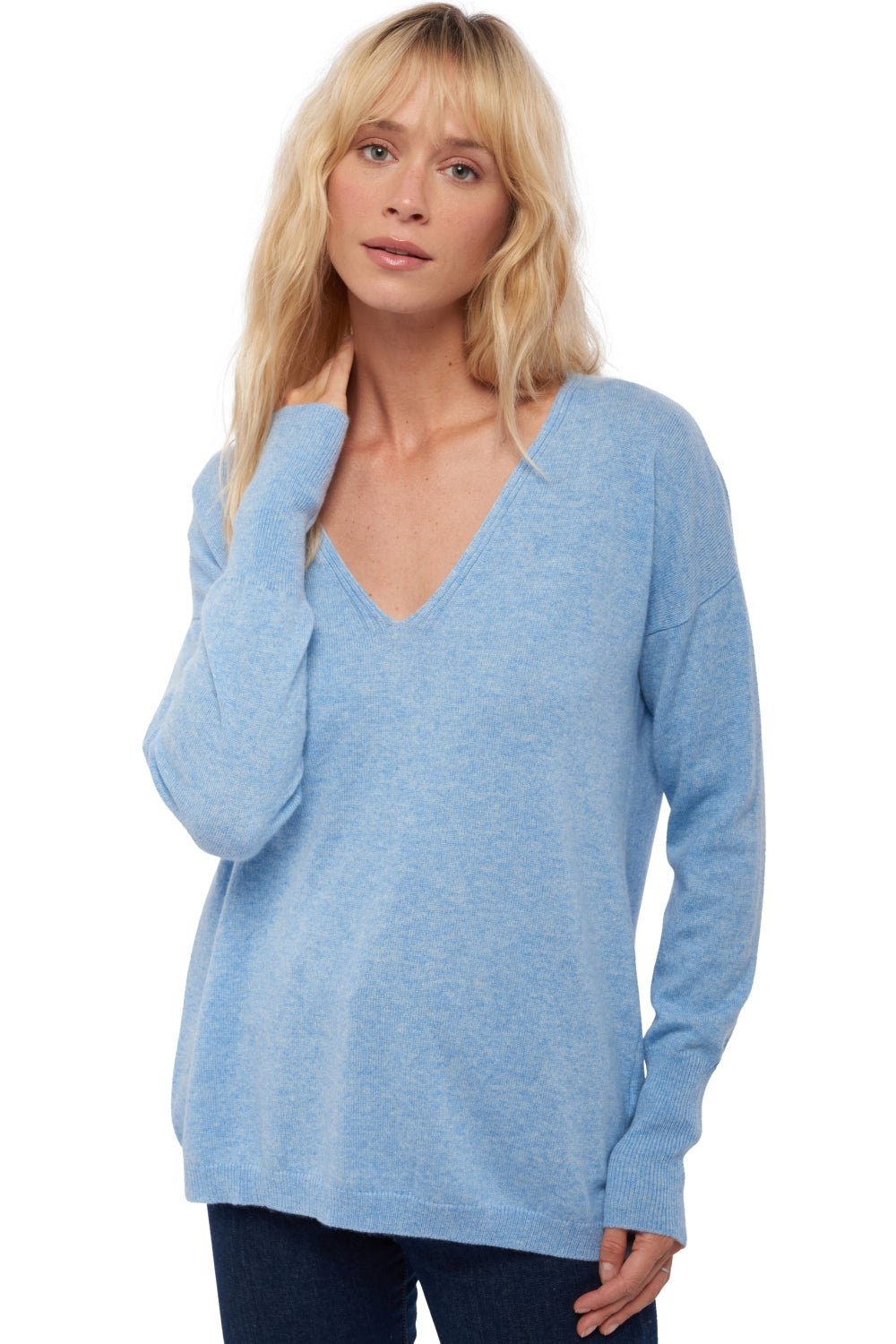 Maglione in cashmere, 100% cashmere, donna, scollo a V, vestibilità dritta, maniche lunghe, normale / 2 e 4 fili, maglia normale, Mahogany