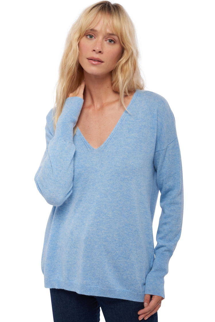 Maglione in cashmere, 100% cashmere, donna, scollo a V, vestibilità dritta, maniche lunghe, normale / 2 e 4 fili, maglia normale, Mahogany
