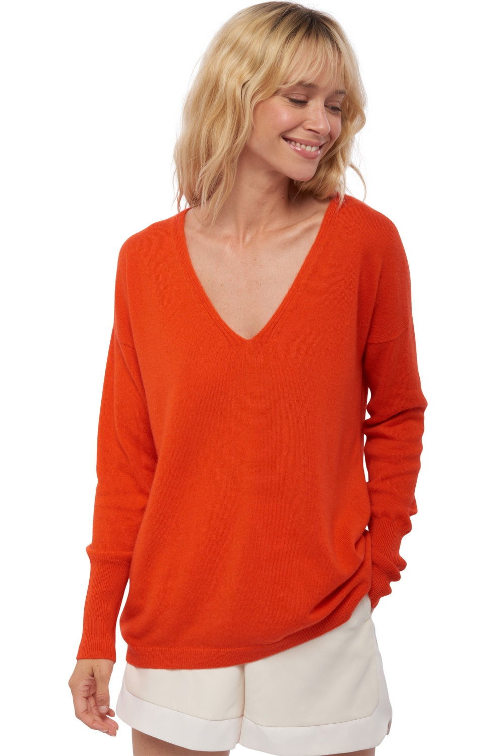 Varsovie in cashmere donna - arancione bloody - Mahogany