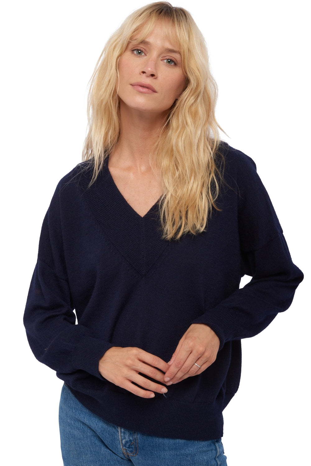 Versailles in baby alpaca donna - blu marino - Mahogany
