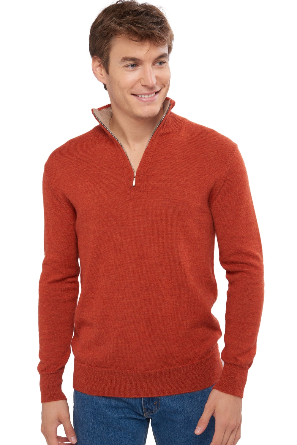 Vihari in baby alpaca & cashmere uomo - pumpkin / natural brown - Mahogany