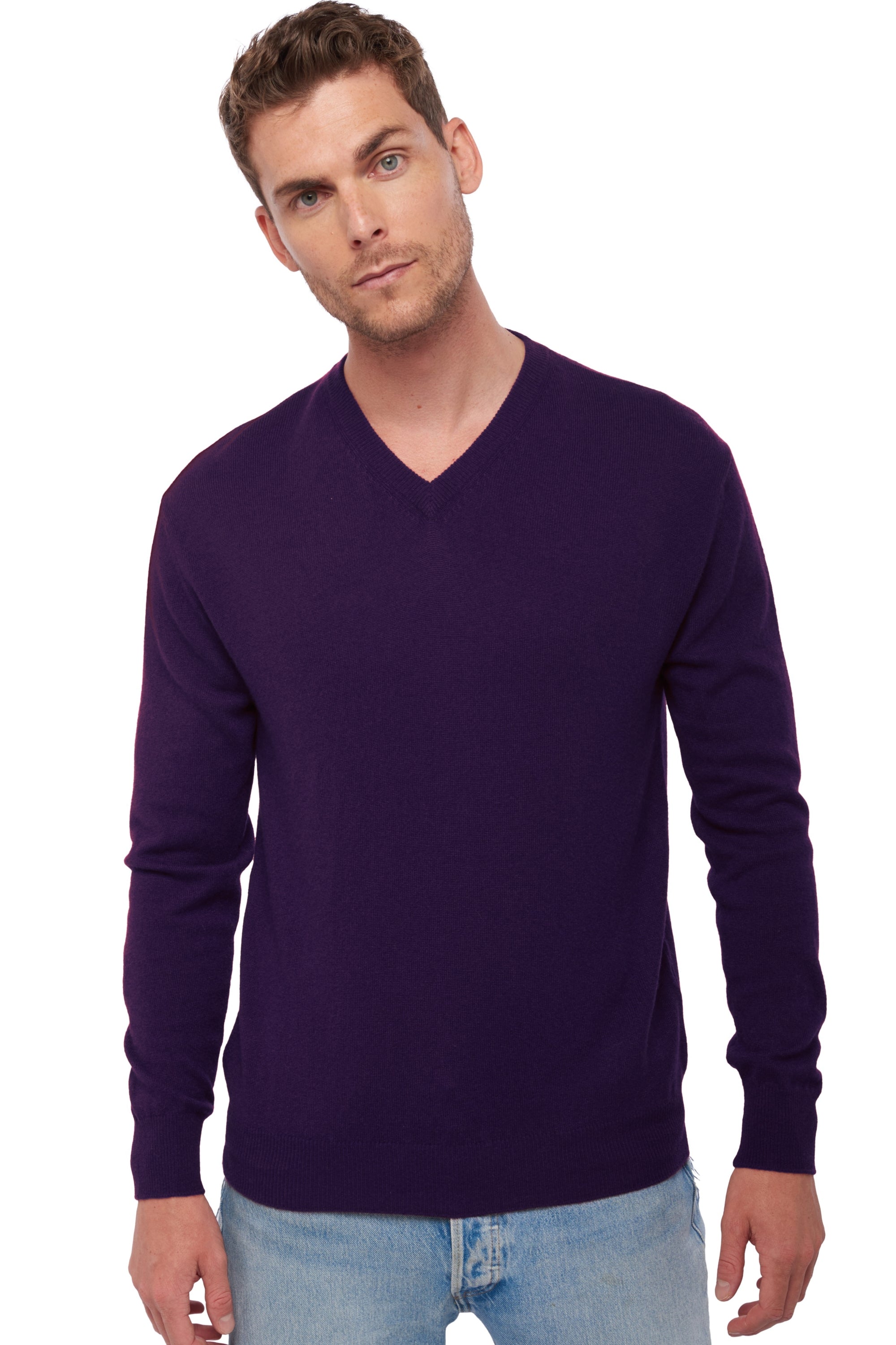 Hippolyte in cashmere da uomo - deep purple - Mahogany
