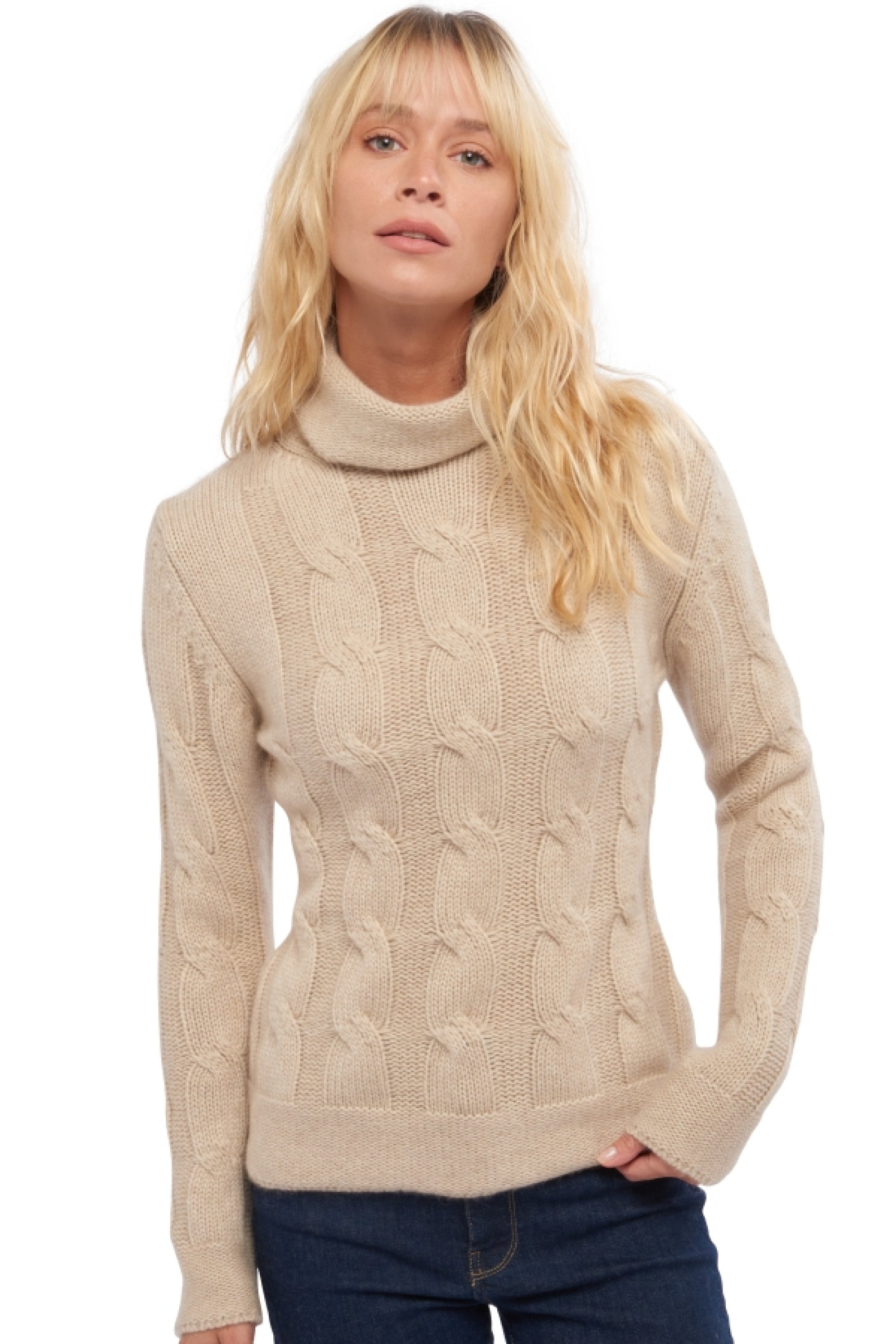 Blanche in cashmere da donna - natural winter dawn - Mahogany