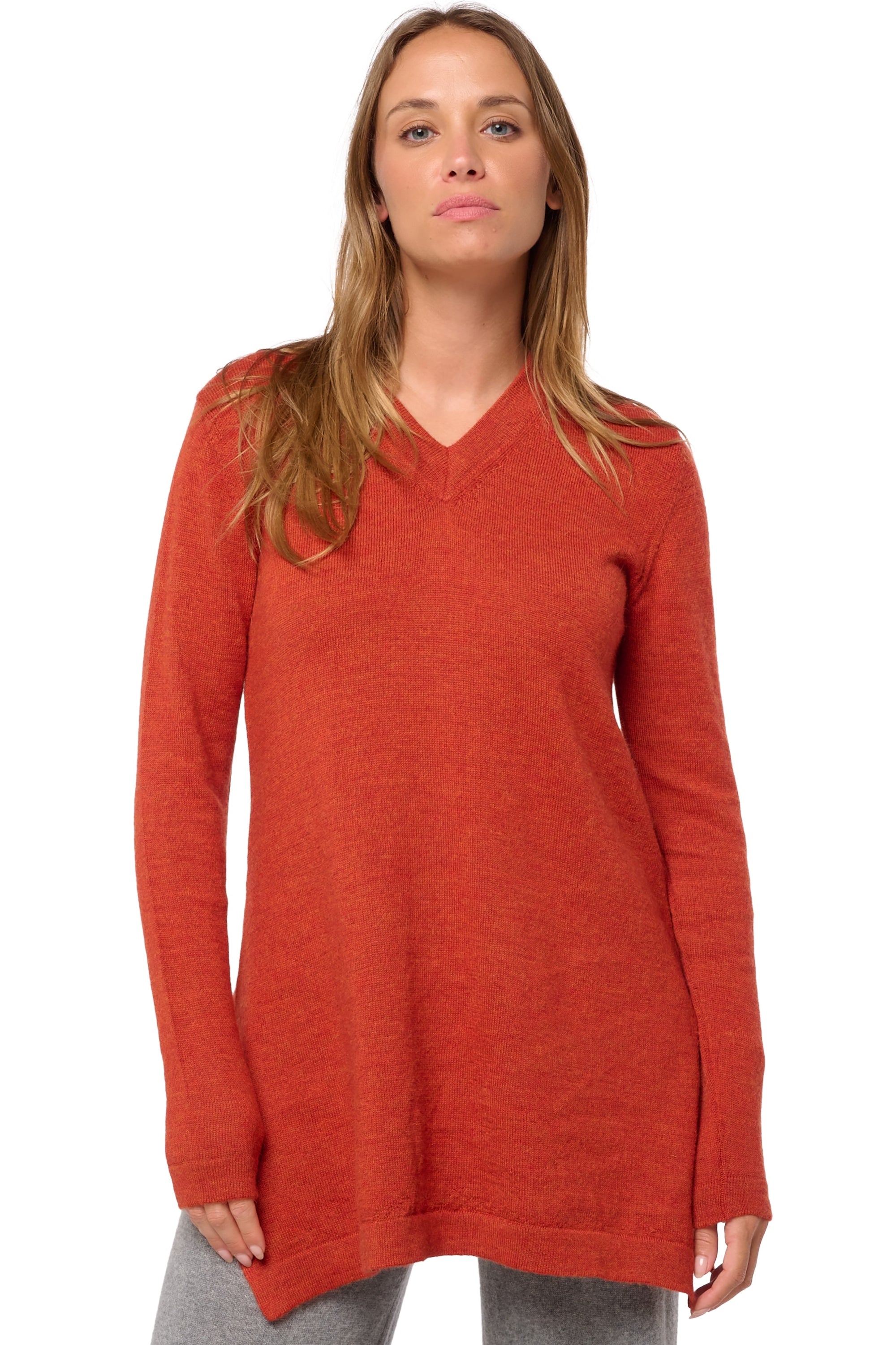 Sydney in baby alpaca donna - pumpkin - Mahogany