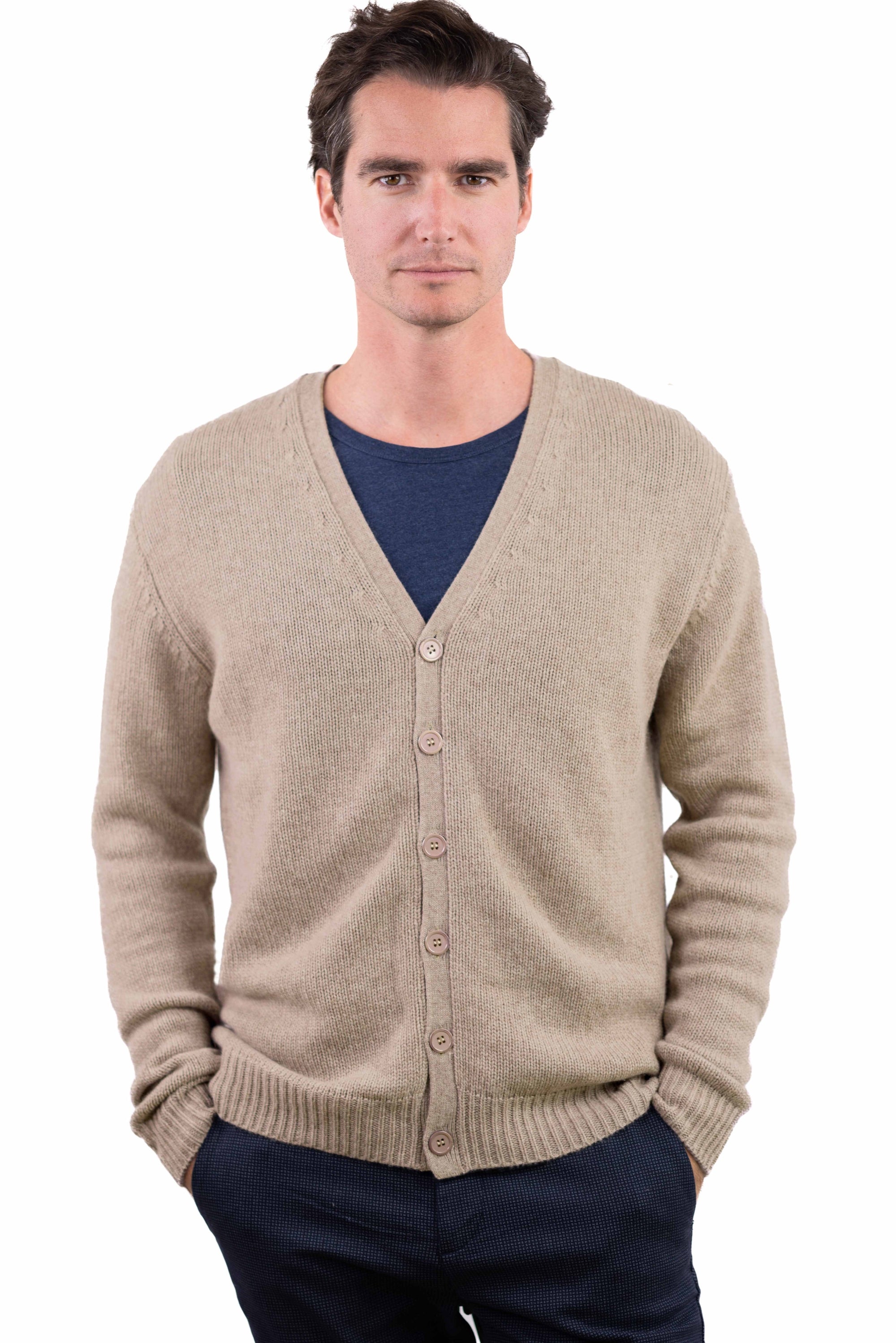Aden in cashmere uomo - natural beige - Mahogany