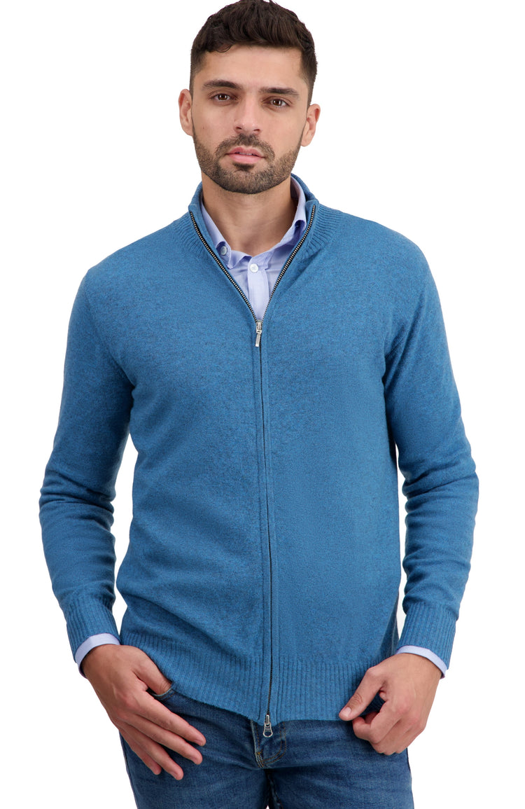 Thobias in cashmere uomo - manor blue - Mahogany