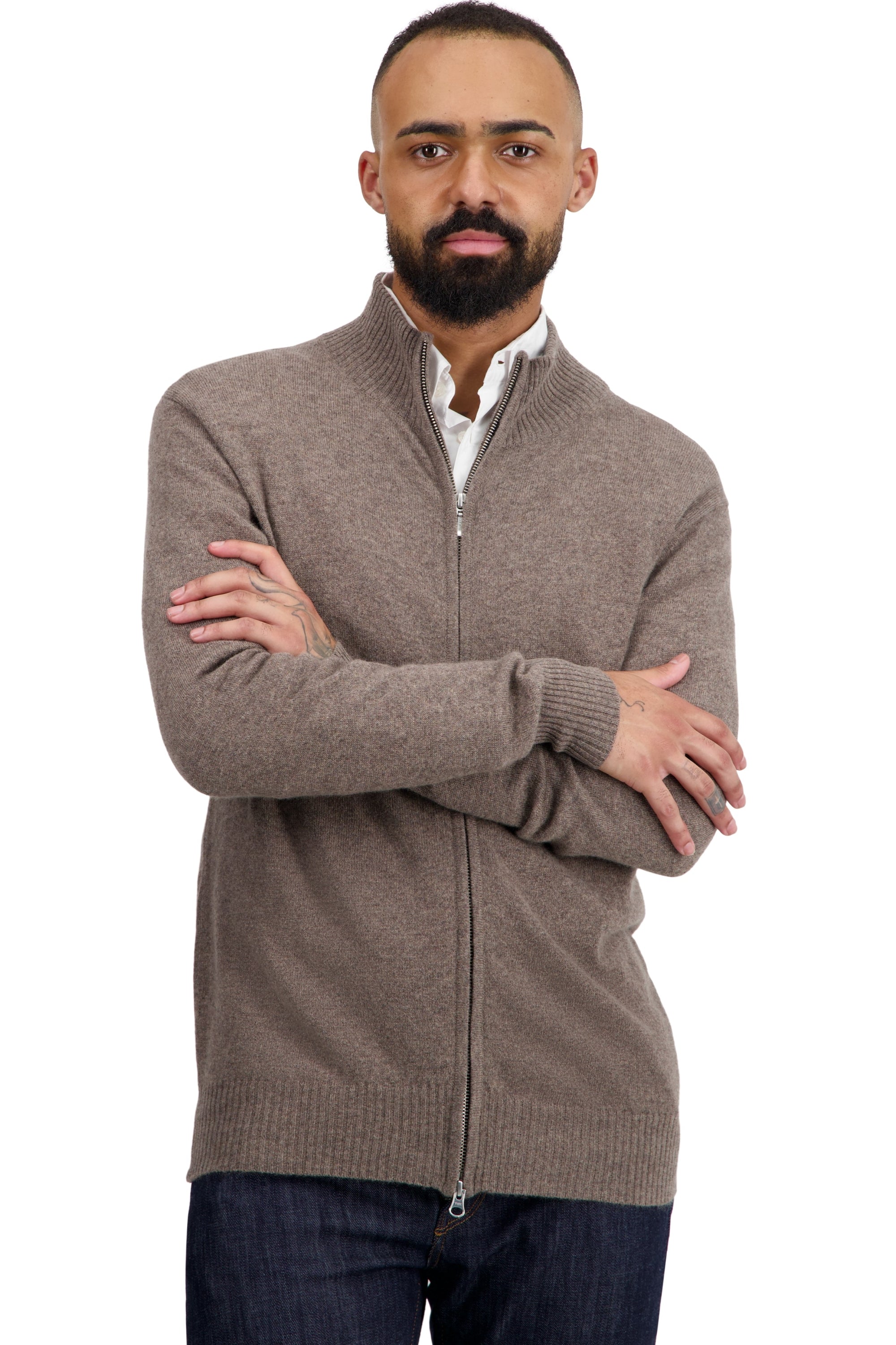 Thobias in cashmere uomo - otter - Mahogany