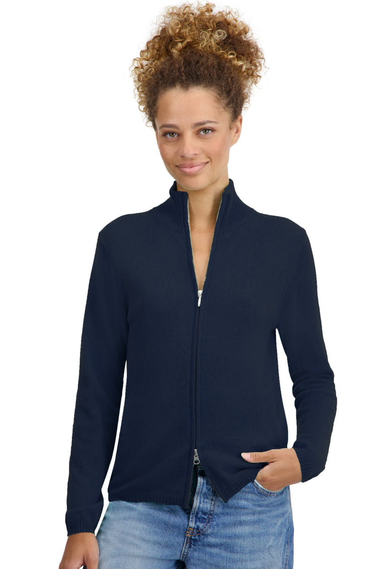 Thames in cashmere donna - blu marino scuro - Mahogany