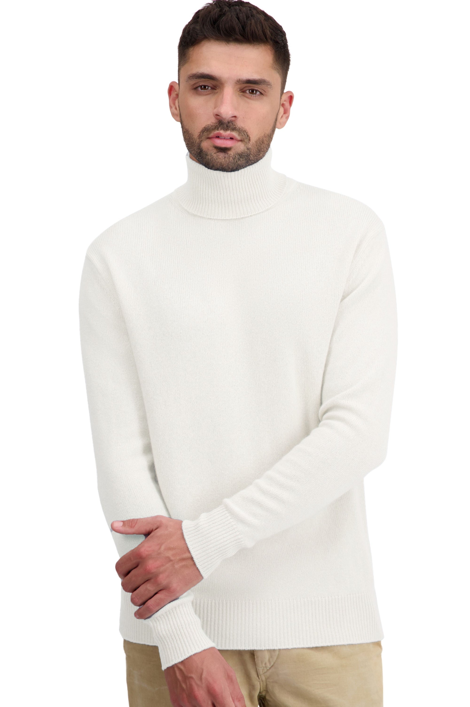 Torino in cashmere uomo - almost white - Mahogany