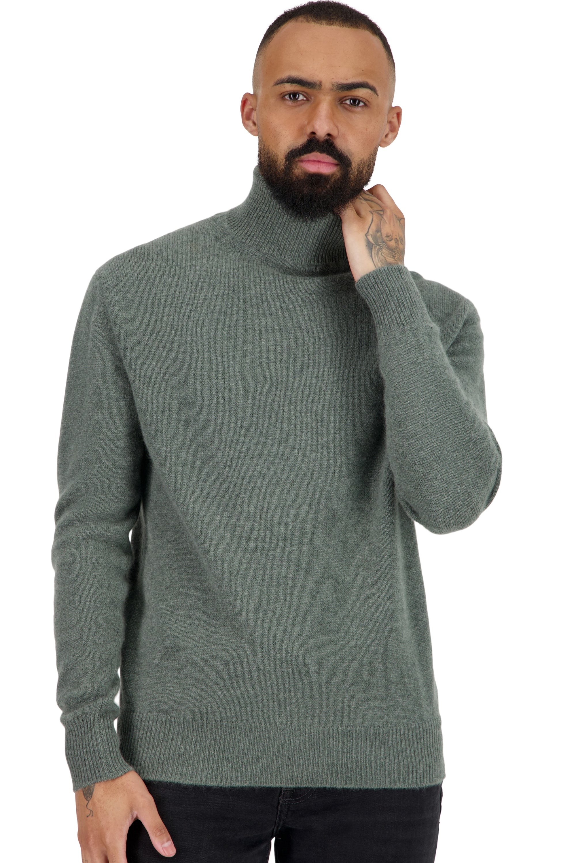 Torino in cashmere uomo - military green - Mahogany
