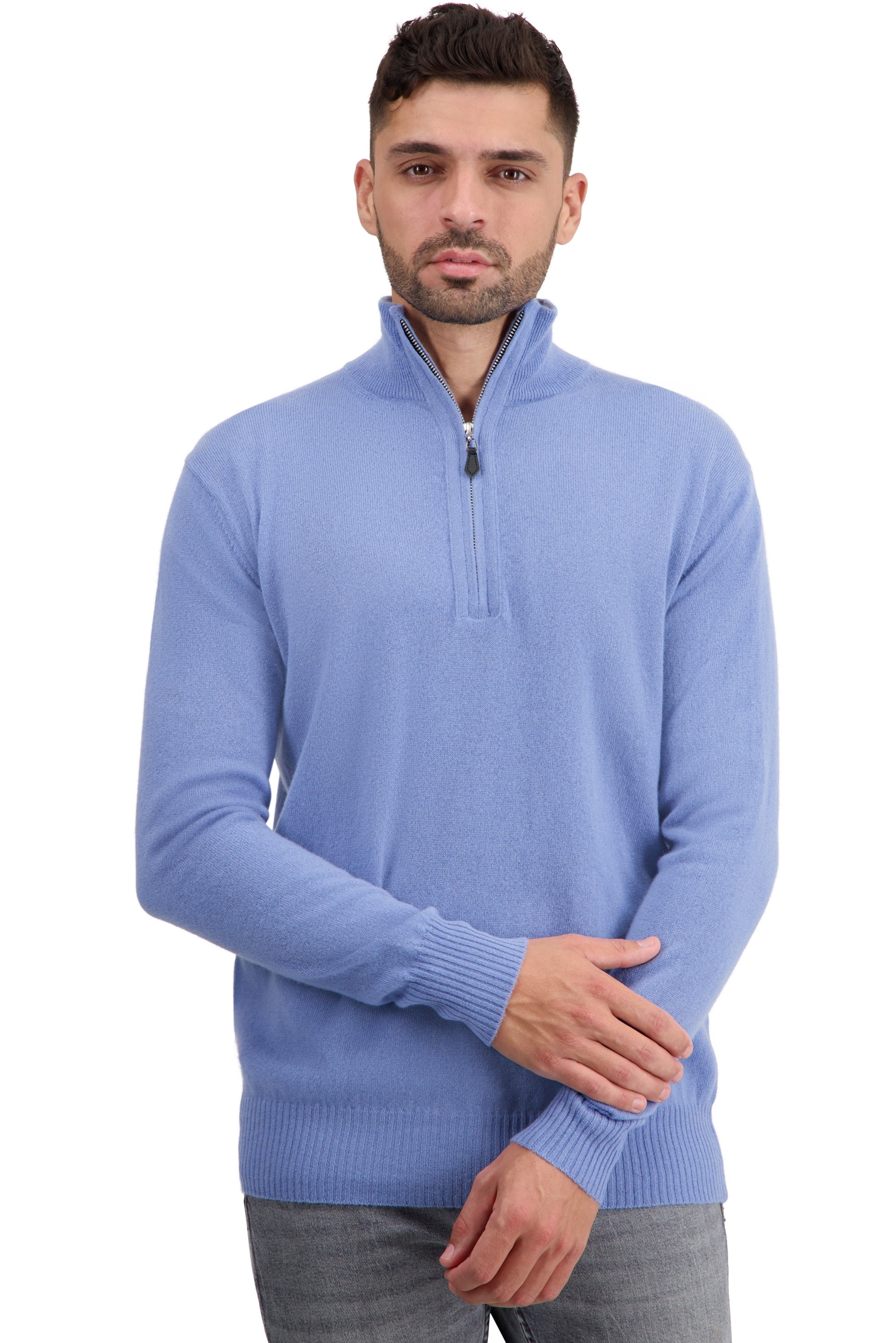 Toulon in cashmere uomo - light blue - Mahogany
