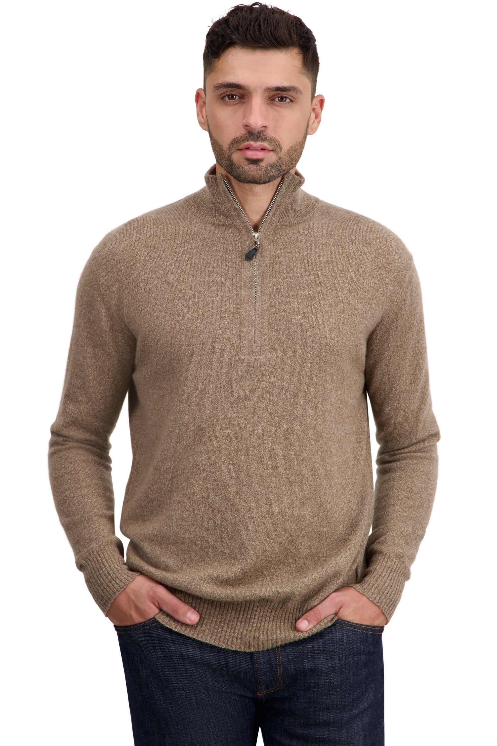 Toulon in cashmere uomo - tan marl - Mahogany