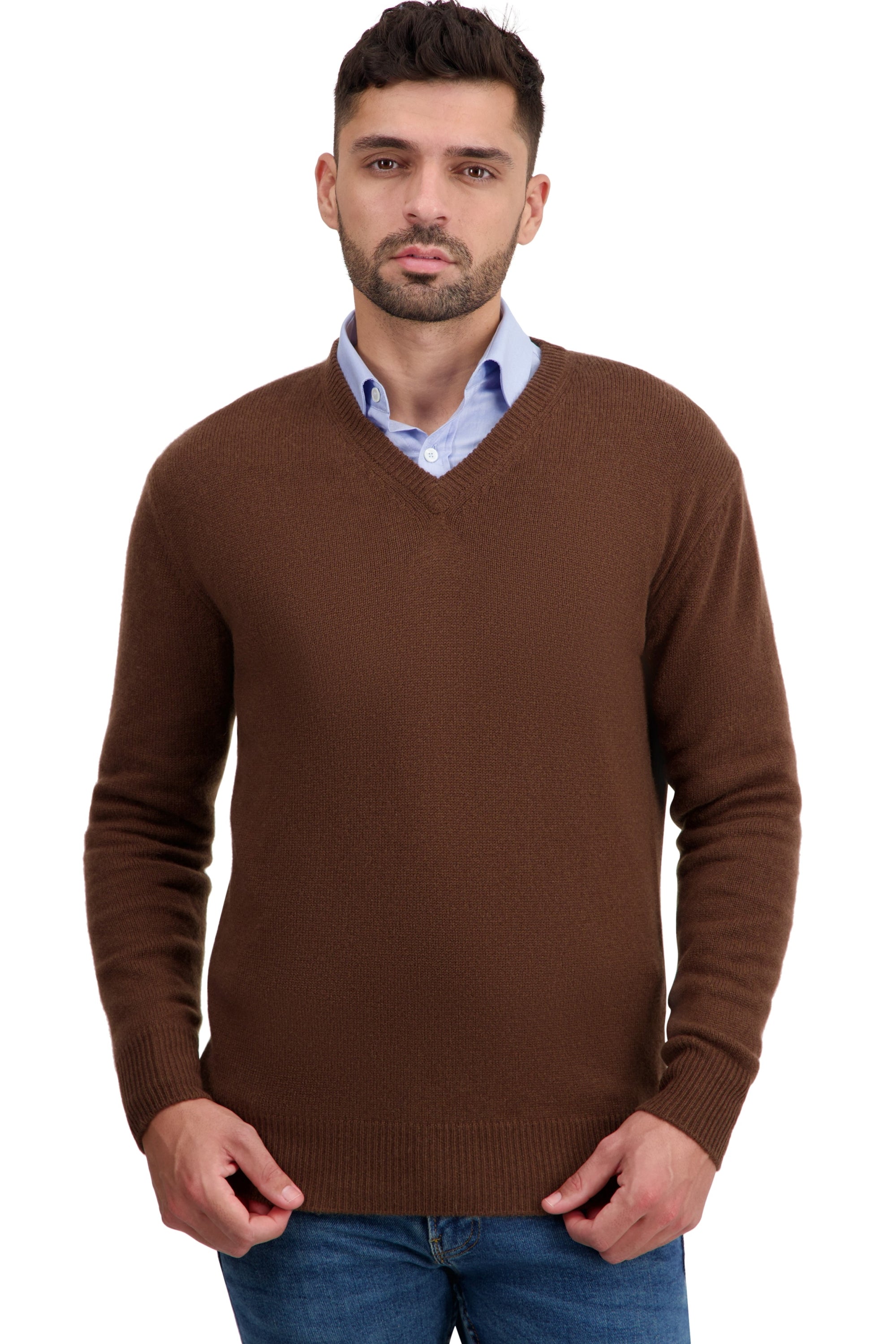 Tour in cashmere uomo - dark camel - Mahogany