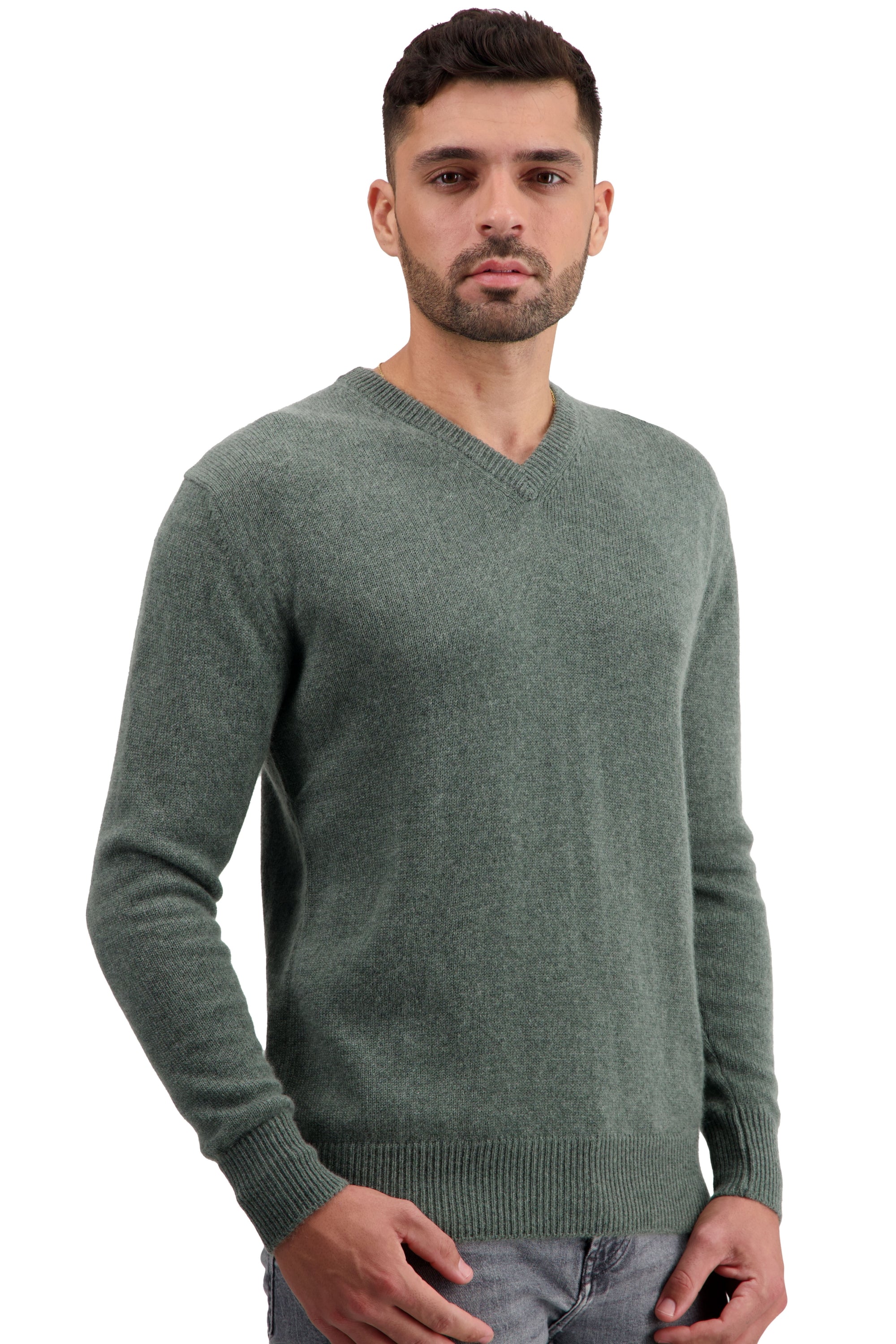 Tour in cashmere uomo - military green - Mahogany