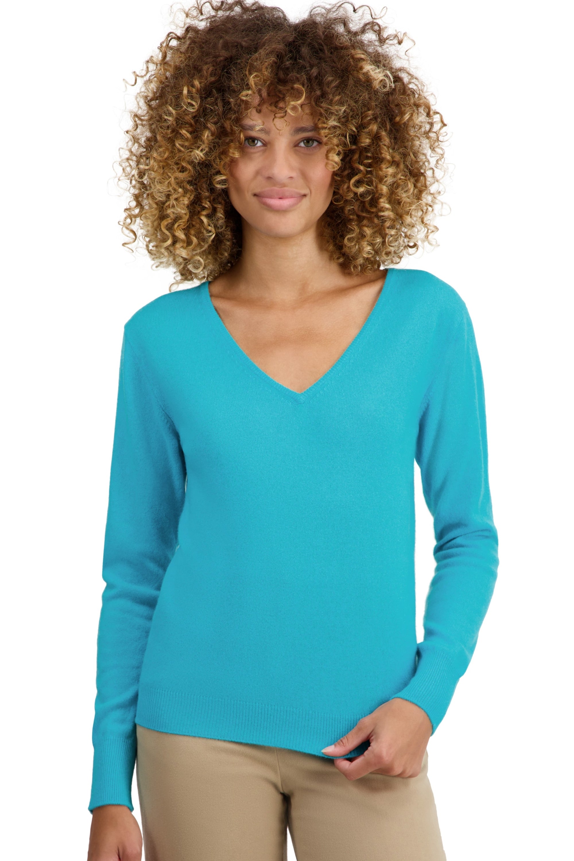 Trieste in cashmere donna - kingfisher - Mahogany