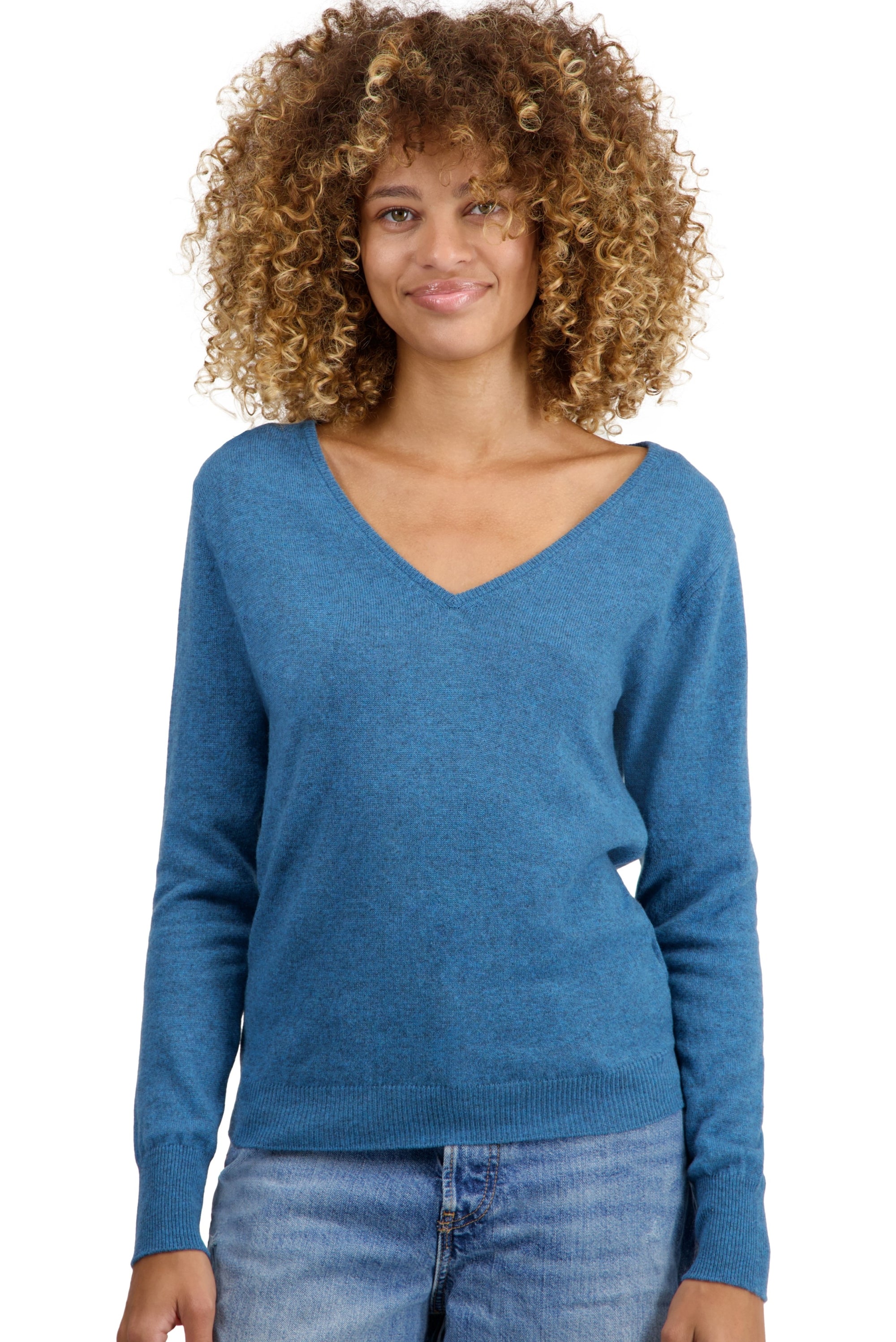 Trieste in cashmere donna - manor blue - Mahogany