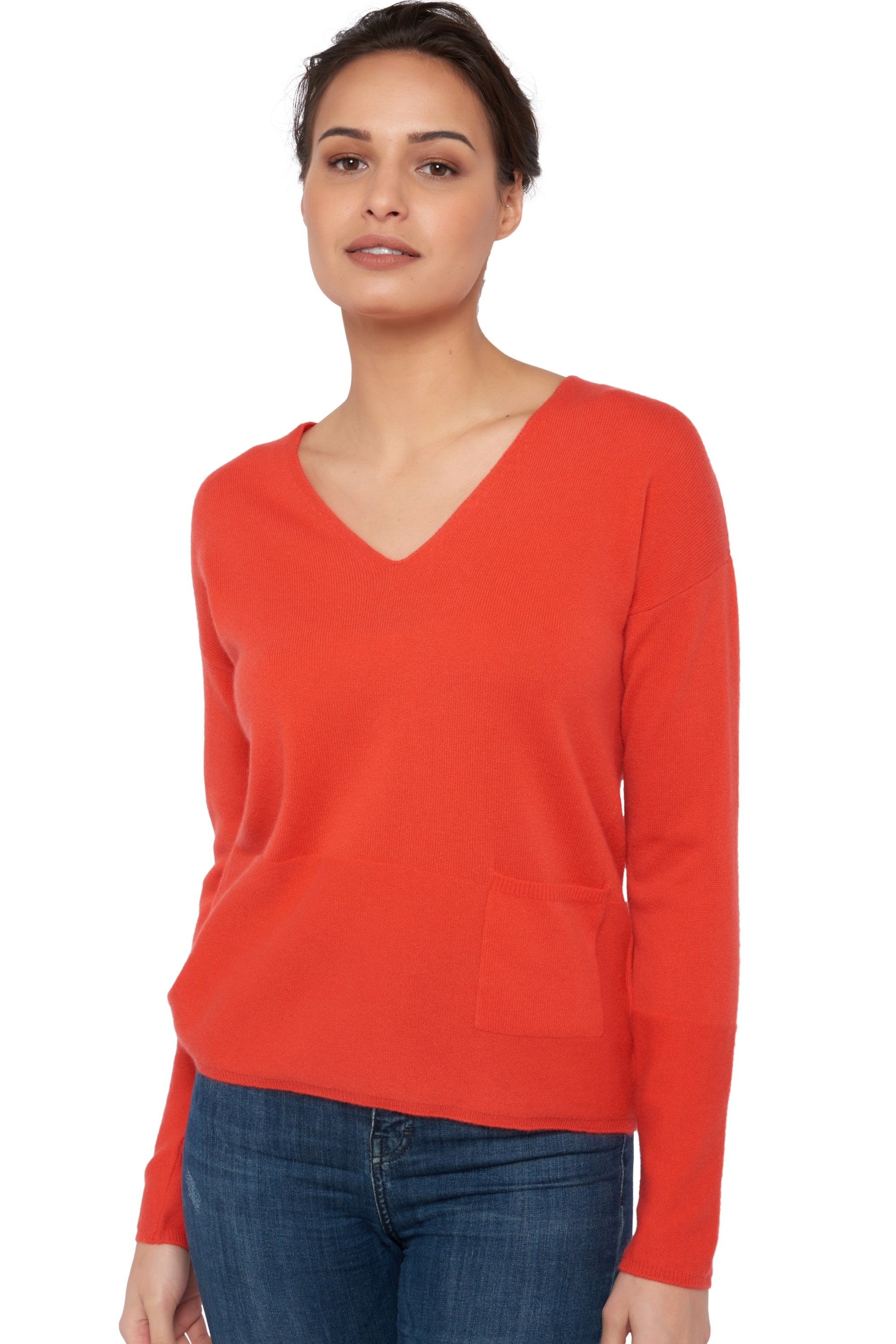 Uliana in cashmere donna - corallo luminoso - Mahogany