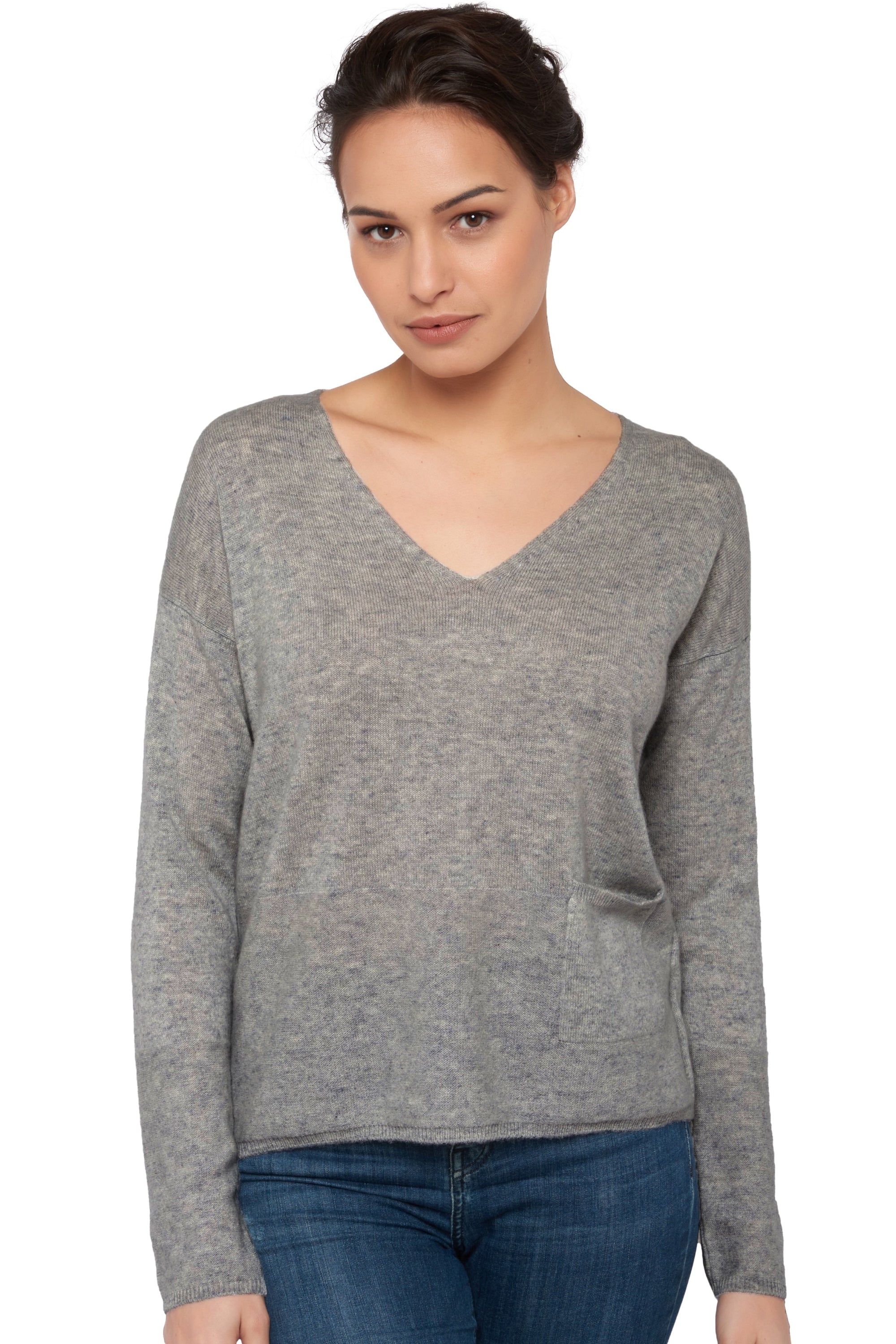 Uliana in cashmere donna - grigio chiné - Mahogany