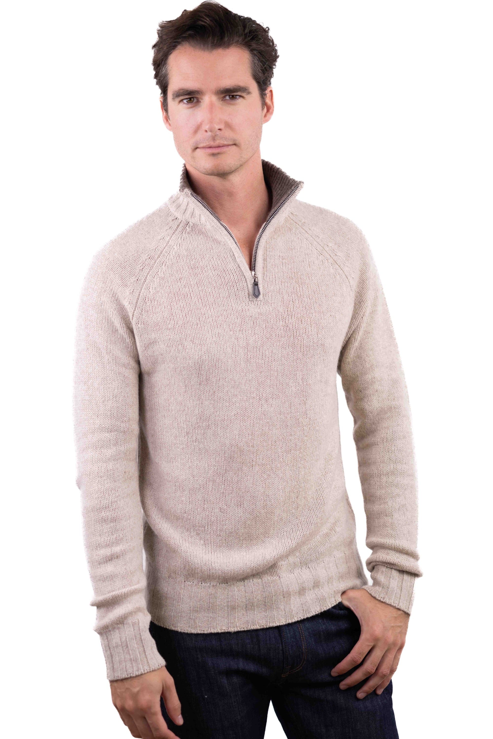 Howard in cashmere e yak uomo - intramontabile / marmotta chiné - Mahogany