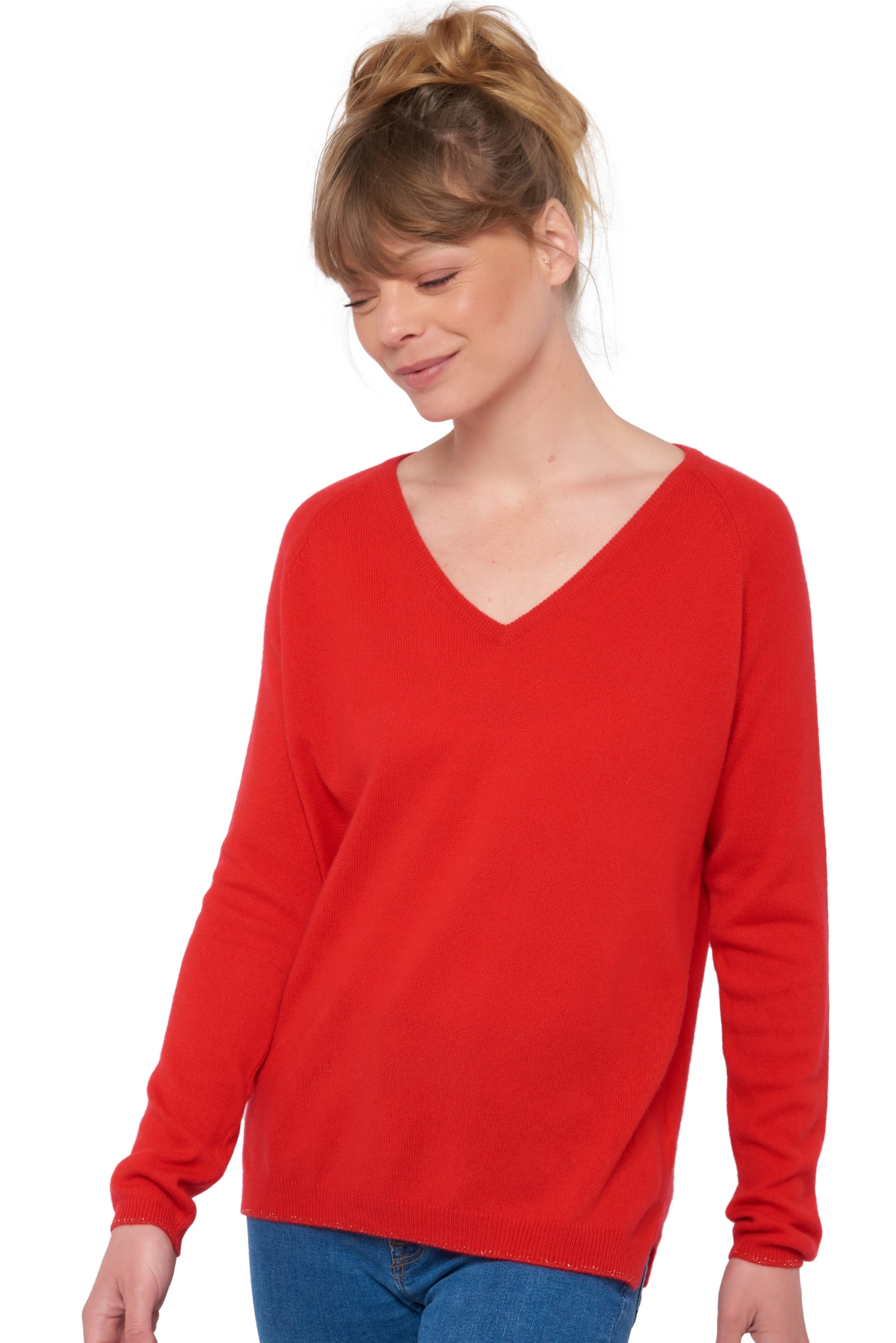 Zanjan in cashmere da donna - rosso - Mahogany