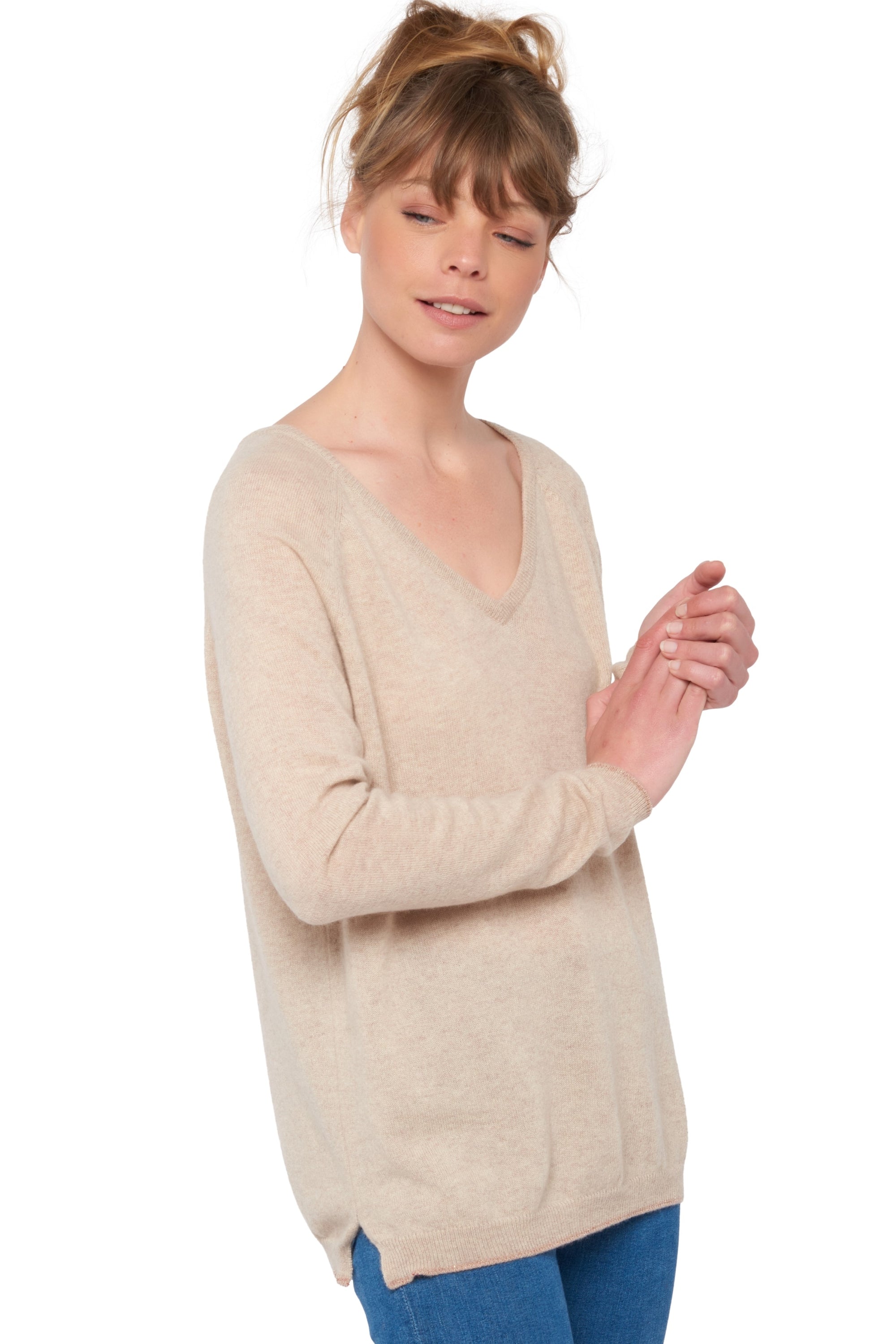 Zanjan in cashmere da donna - natural beige - Mahogany